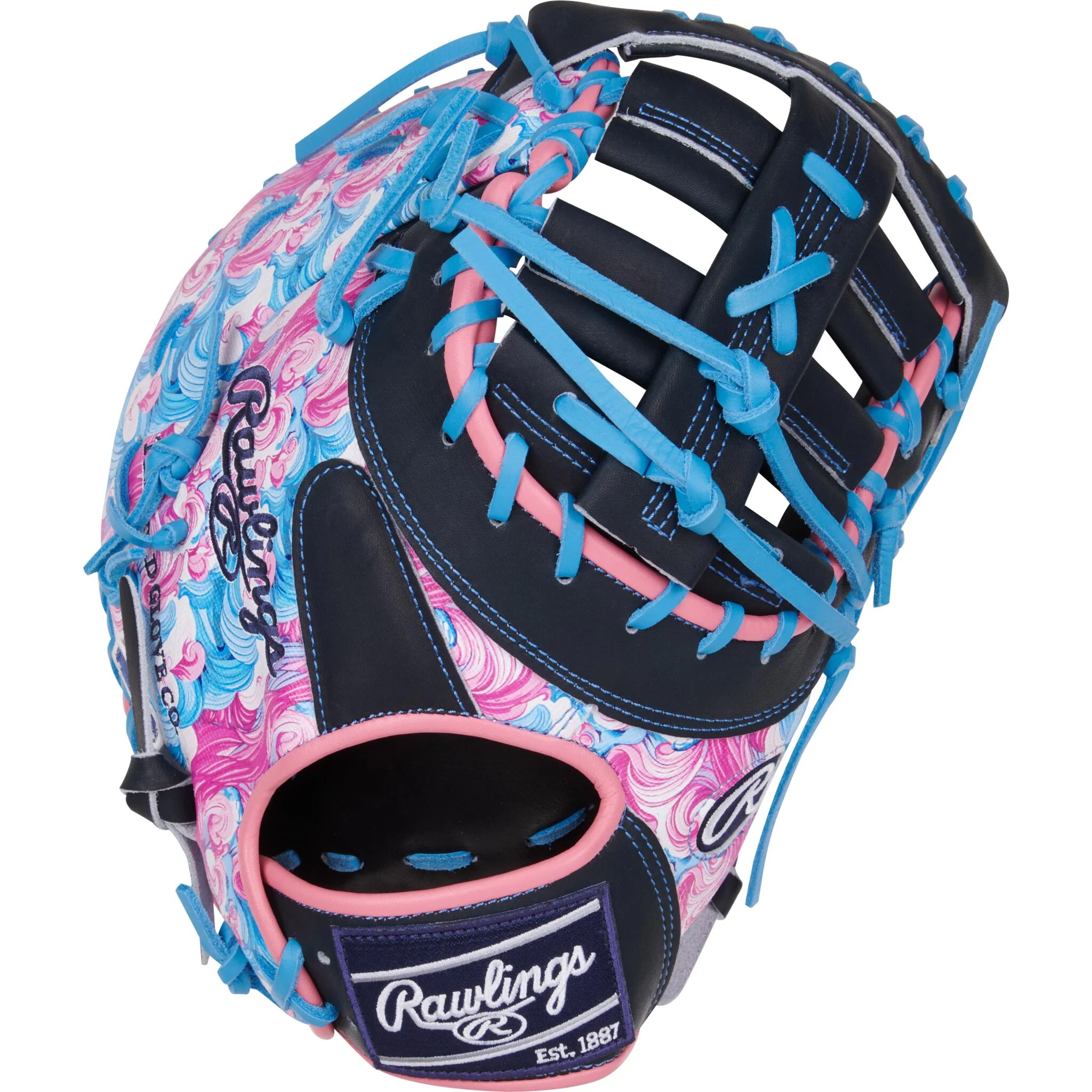 Rawlings Heart of the Hide ColorSync 9.0 13" First Base Mitt - Navy/Swirl (2025) - Image 2
