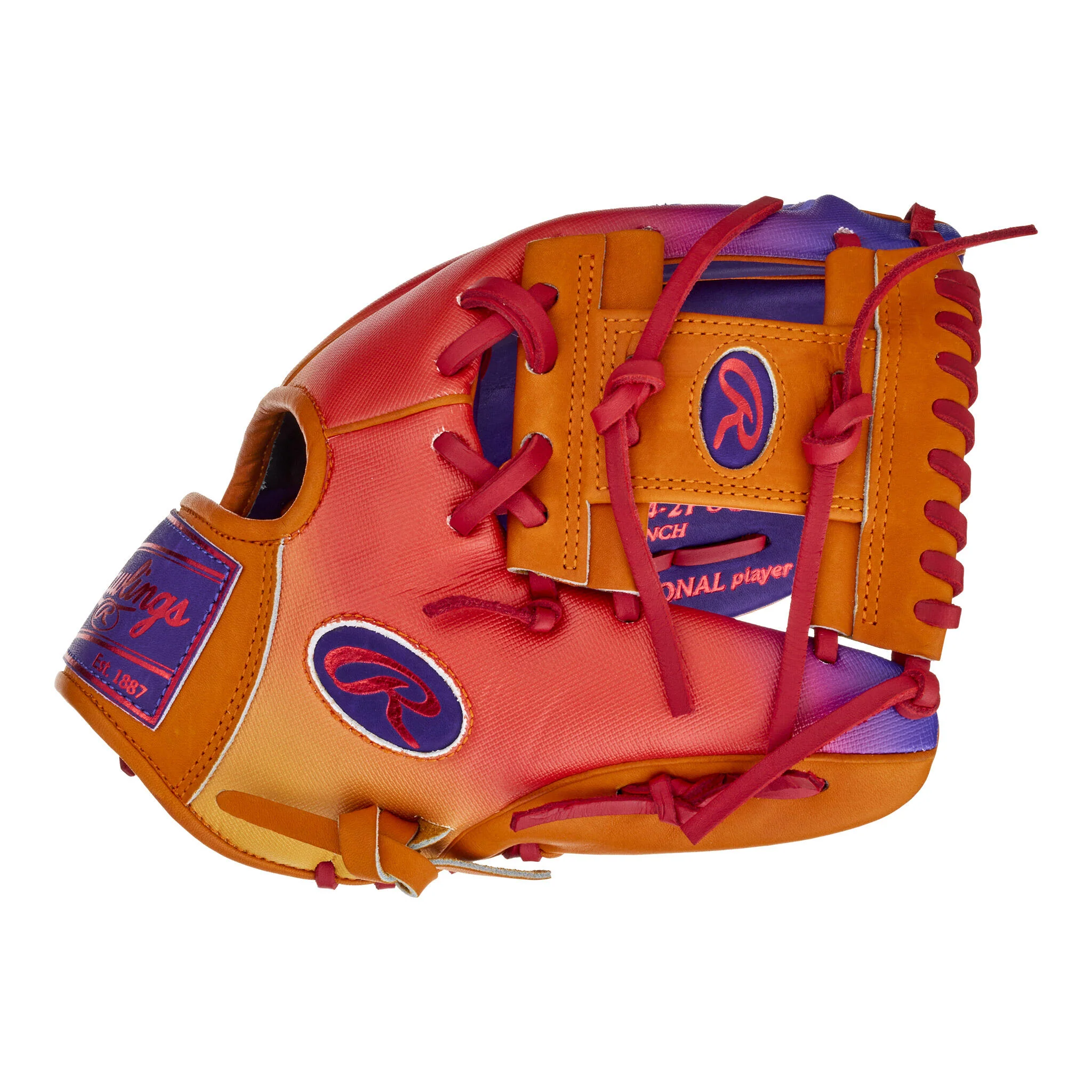 Rawlings Heart of the Hide Funburst Series 11.5" Baseball Glove - Source Exclusive Orange/Purple (2025) - Image 4