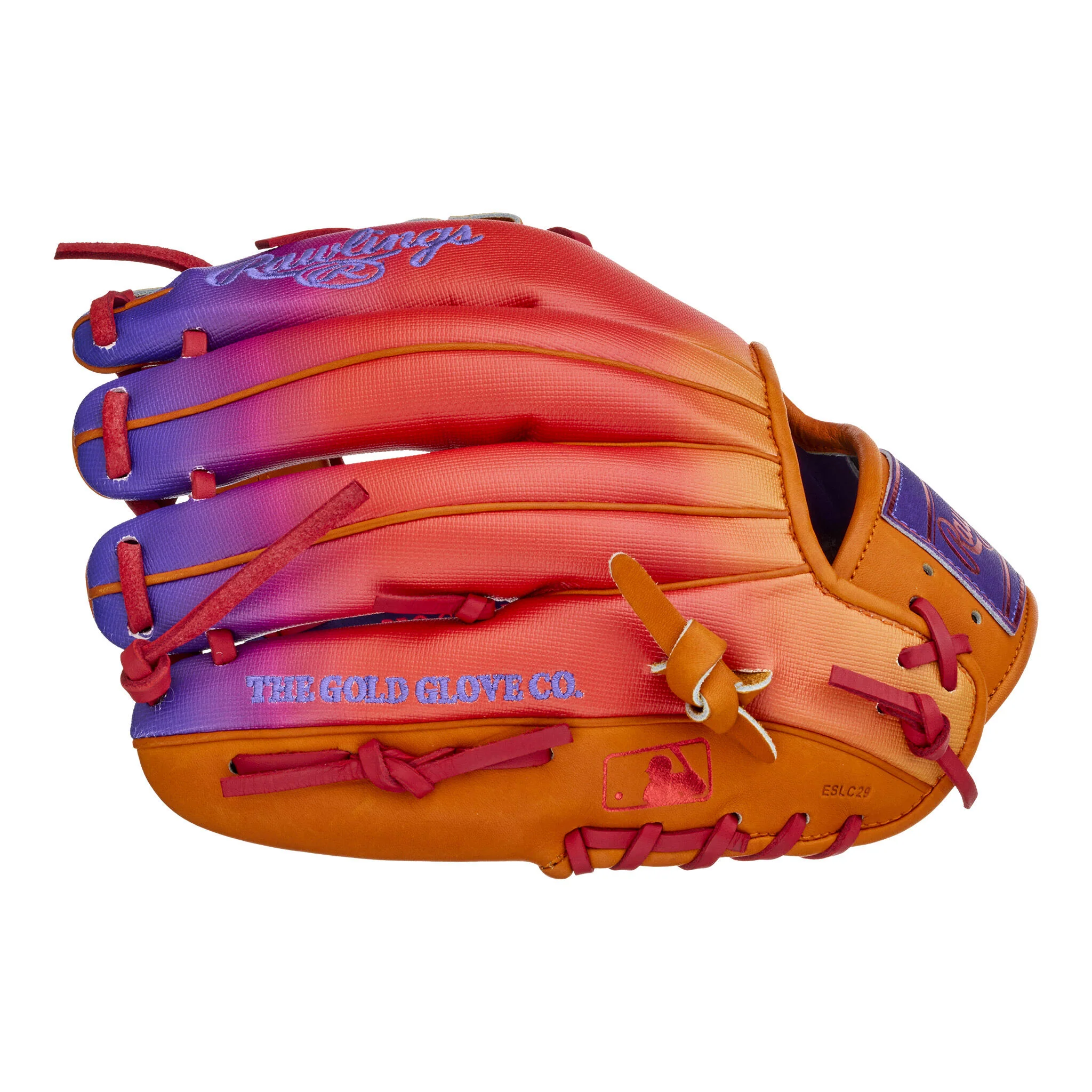 Rawlings Heart of the Hide Funburst Series 11.5" Baseball Glove - Source Exclusive Orange/Purple (2025) - Image 5