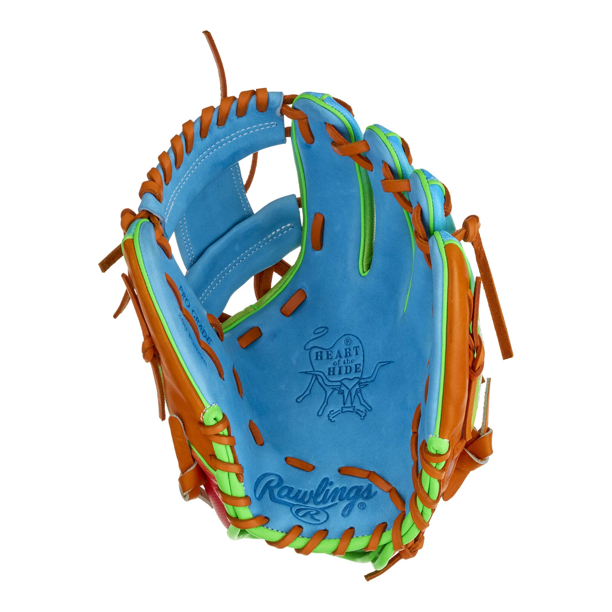 Rawlings Heart of the Hide Funburst Series 11.5" Baseball Glove - Source Exclusive Green/Blue (2025) - Image 2