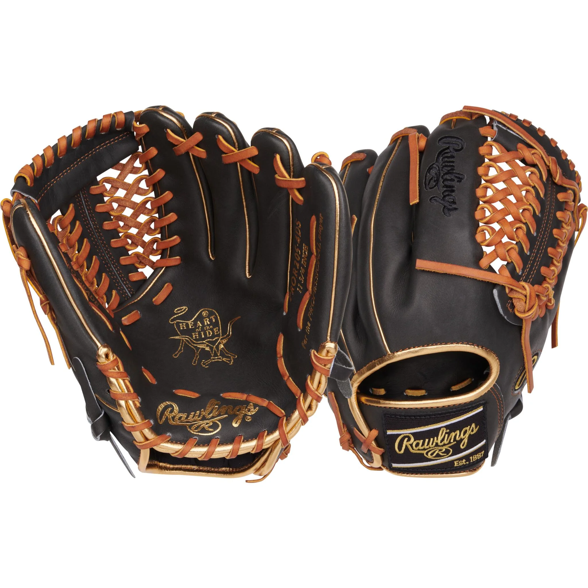 Rawlings Heart Of The Hide Series 11.75" Baseball Glove - Black - Image 3