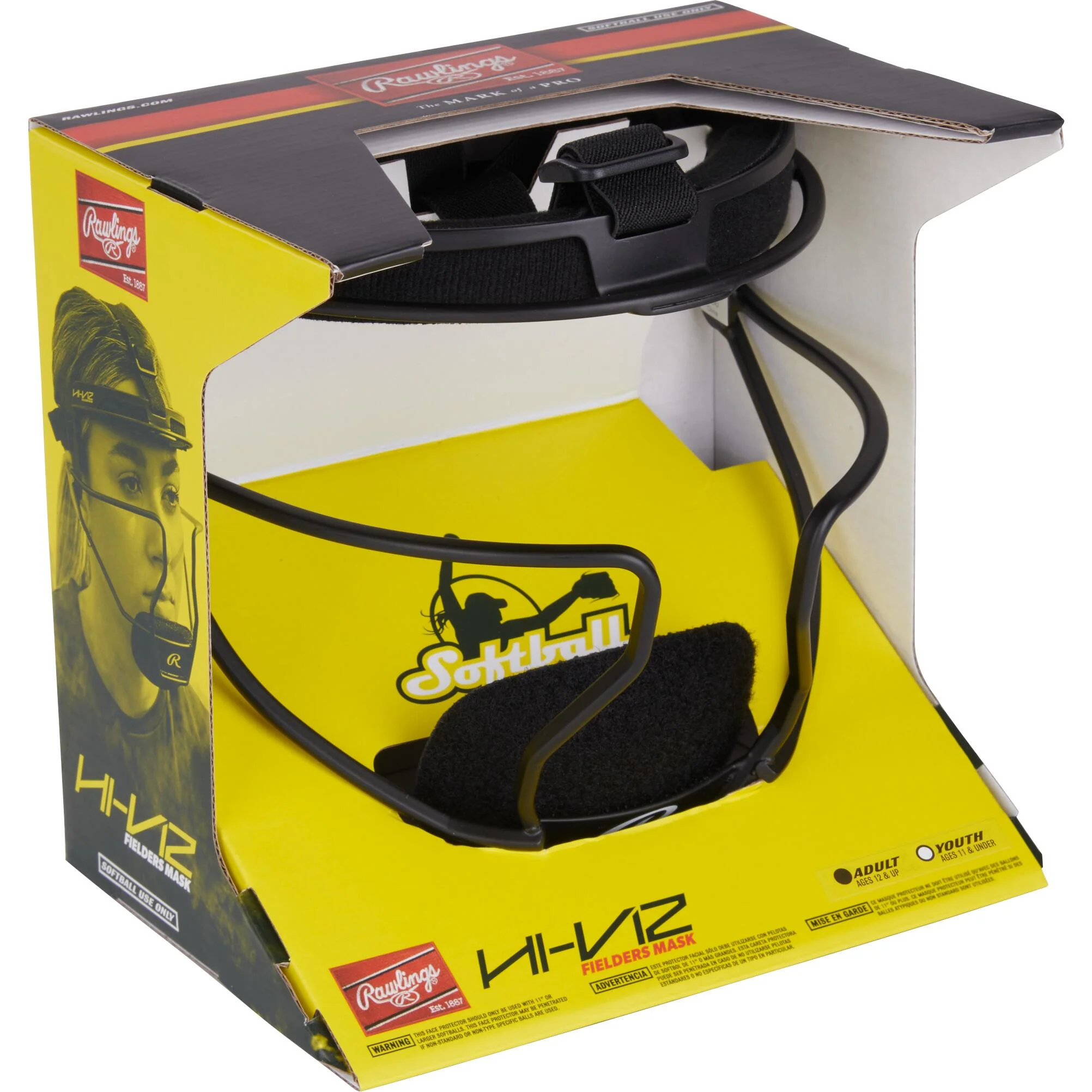 Rawlings Hi-Viz Ultra Adult Softball Fielders Mask - Image 3