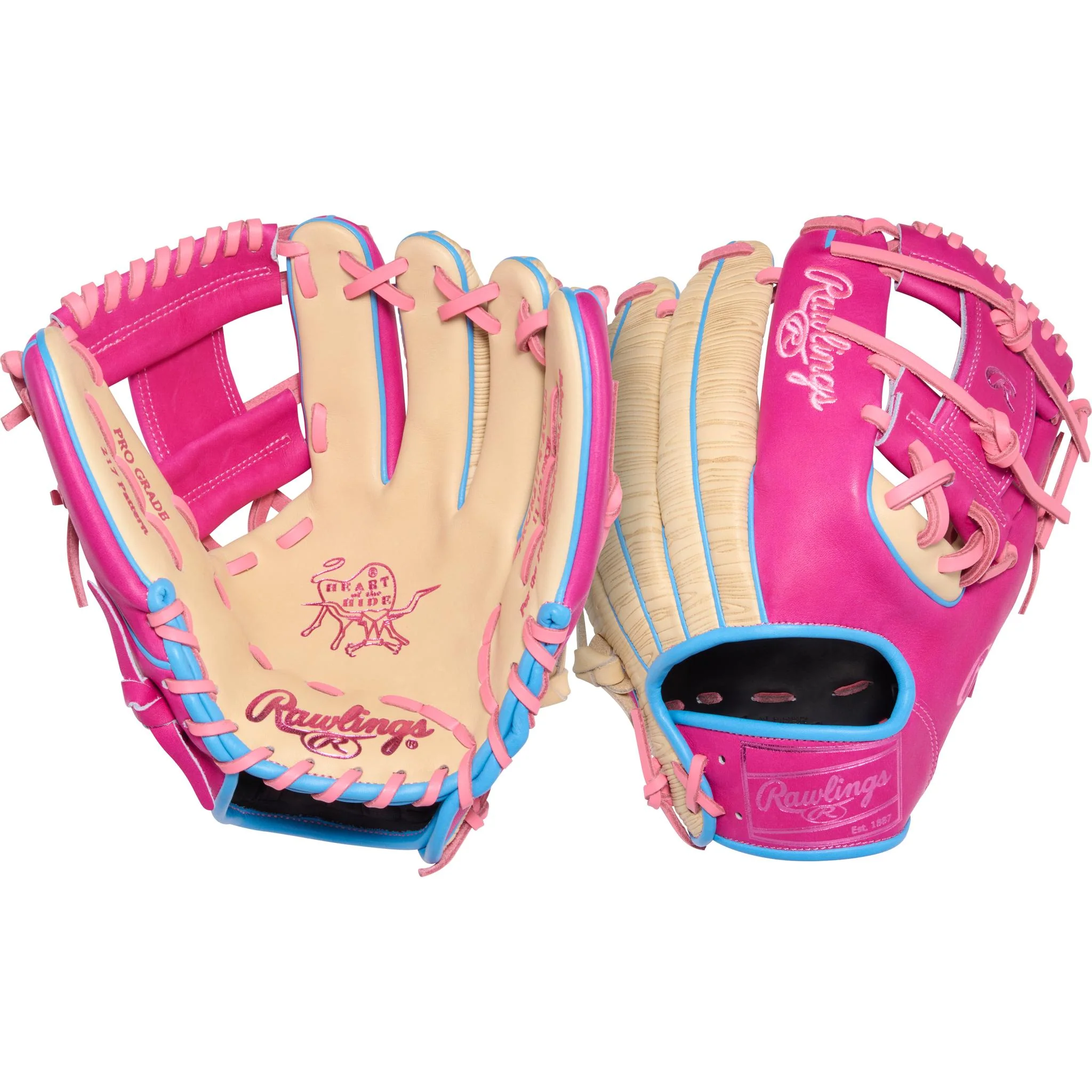 Rawlings Heart of the Hide Colour Sync 10 Woodgrain Pink 11.5" Baseball Glove (2026) - Right Hand Throw - Image 5
