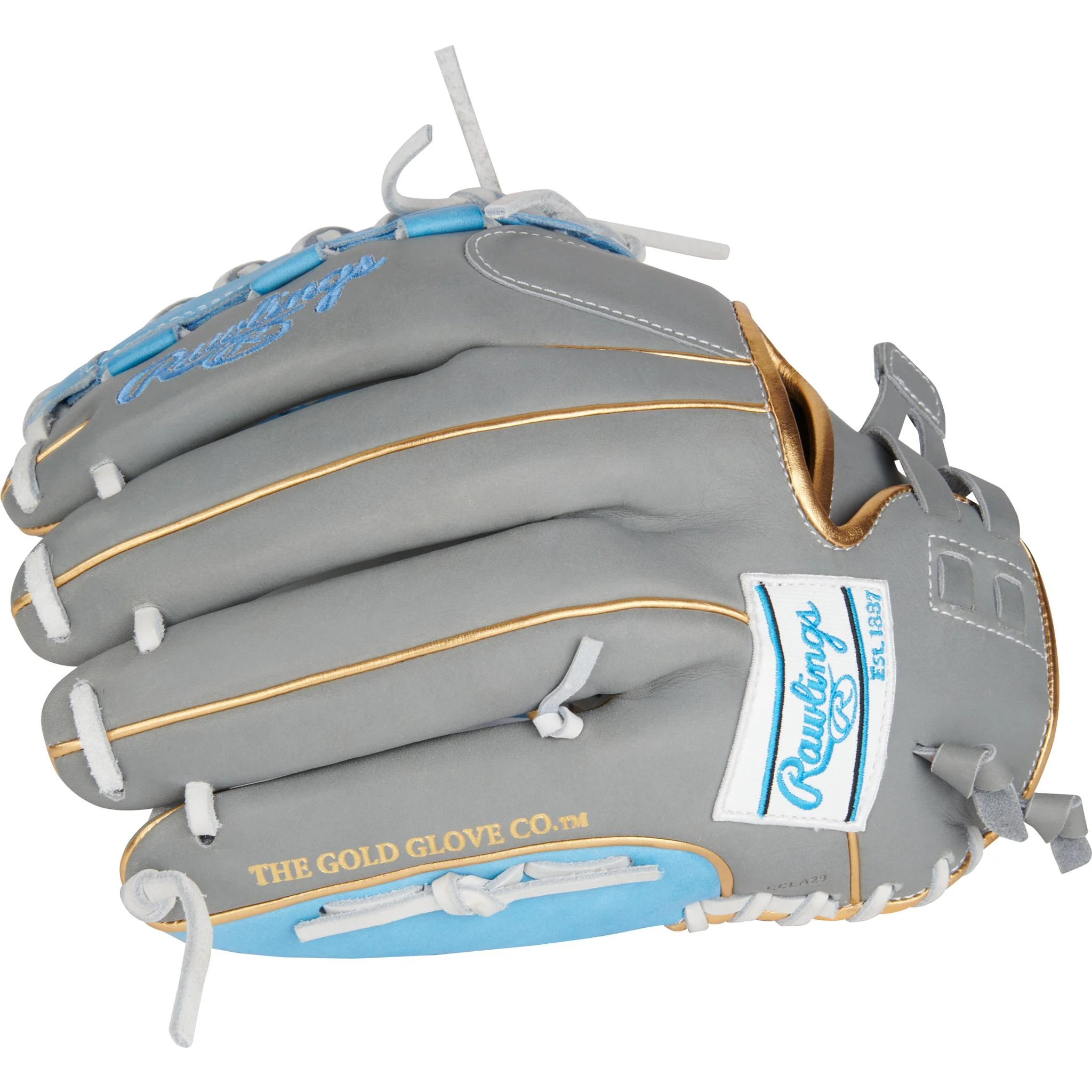 Rawlings Liberty Advanced 12.5" Fastpitch Softball Glove (2026) - Grey/Carolina Blue - Image 4