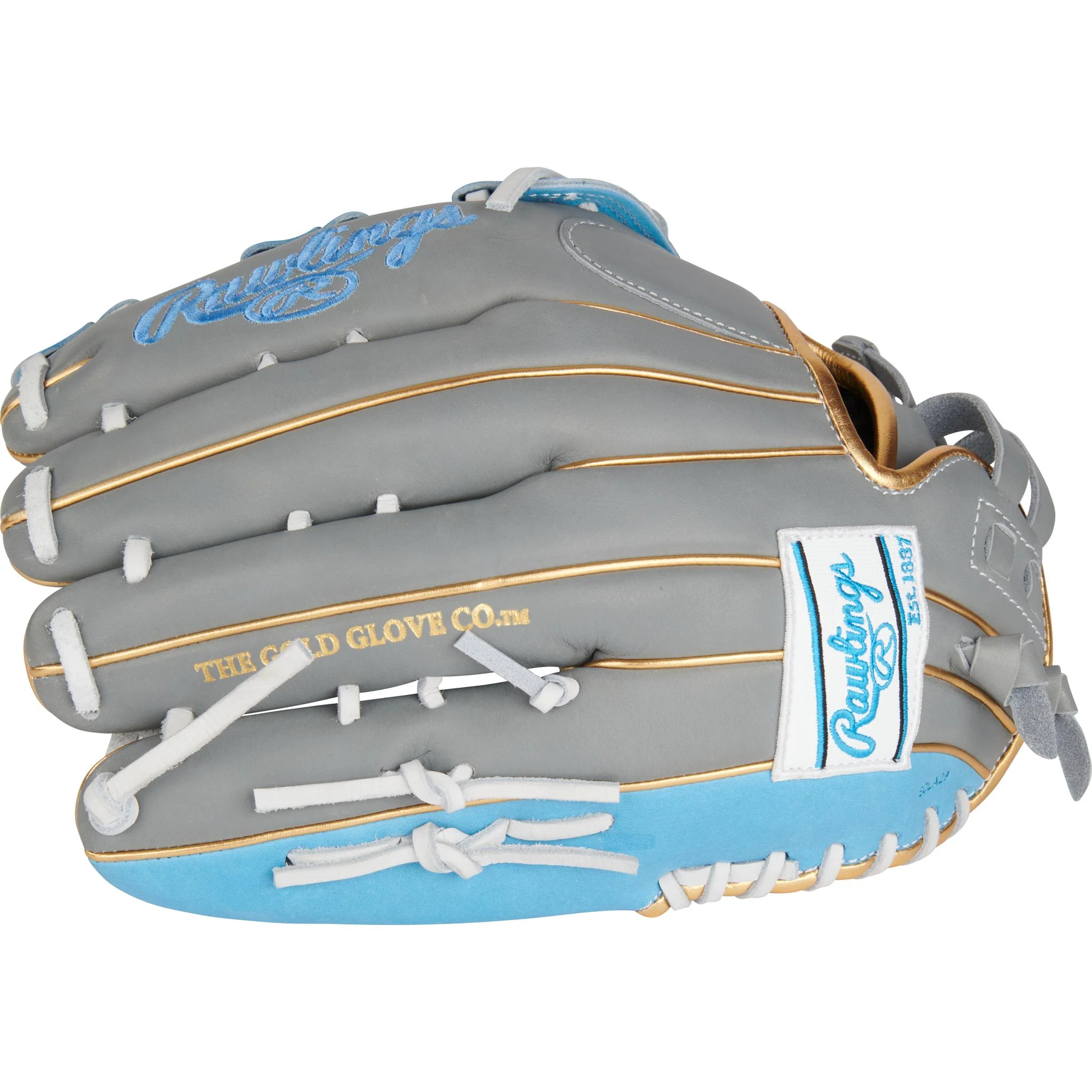 Rawlings Liberty Advanced 12.75" Fastpitch Softball Glove (2026) - Grey/Carolina Blue - Image 4