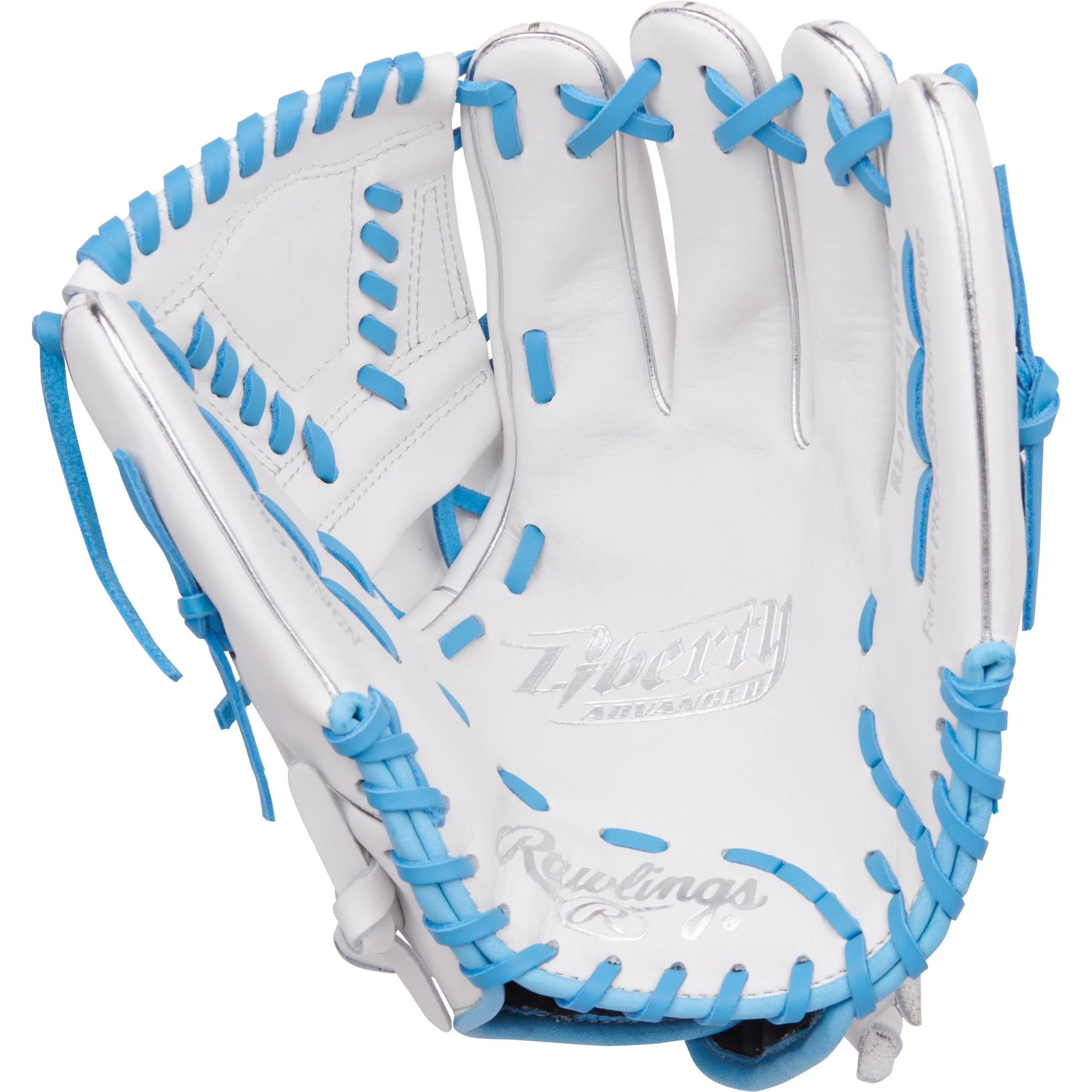 Rawlings Liberty Advanced 12" Fastpitch Softball Glove (2026) - White/Columbia Blue - Image 2