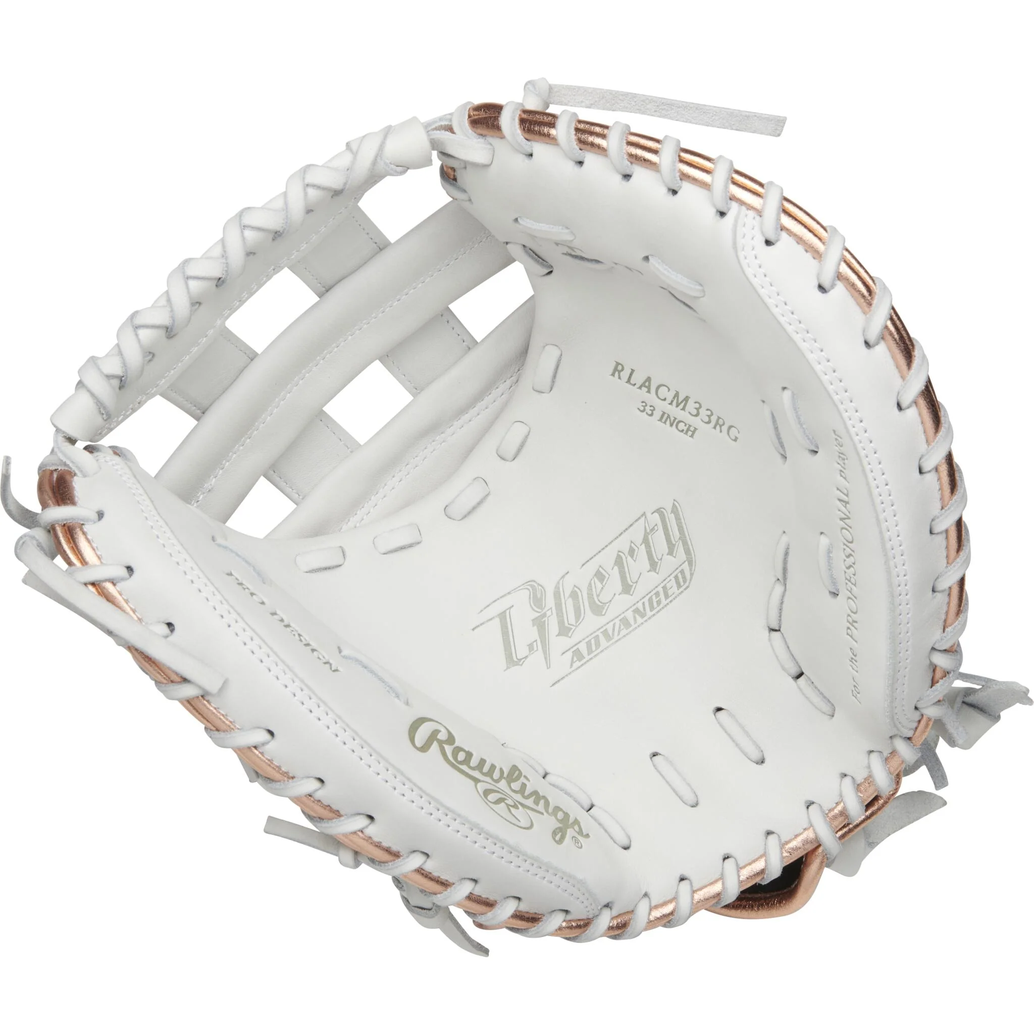 Rawlings Liberty Advanced 33" Women's Softball Catchers Mitt - White/Black - Right Hand Throw - Image 2