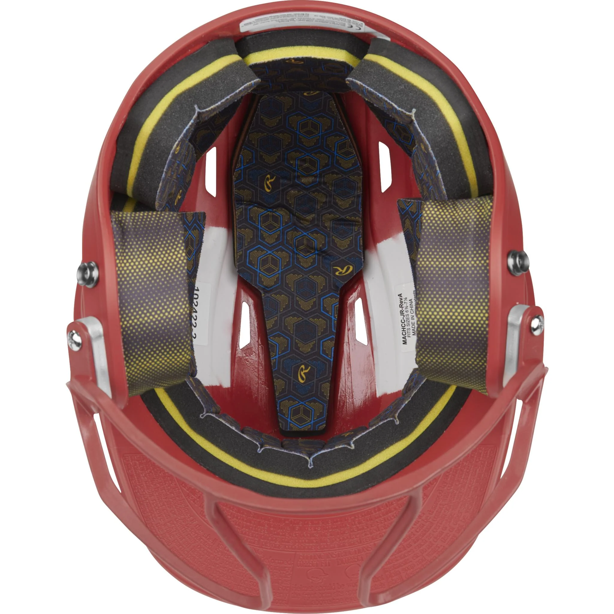 Rawlings Mach Hi-Viz Senior Batting Helmet With Hi-Viz Face Guard - Image 13