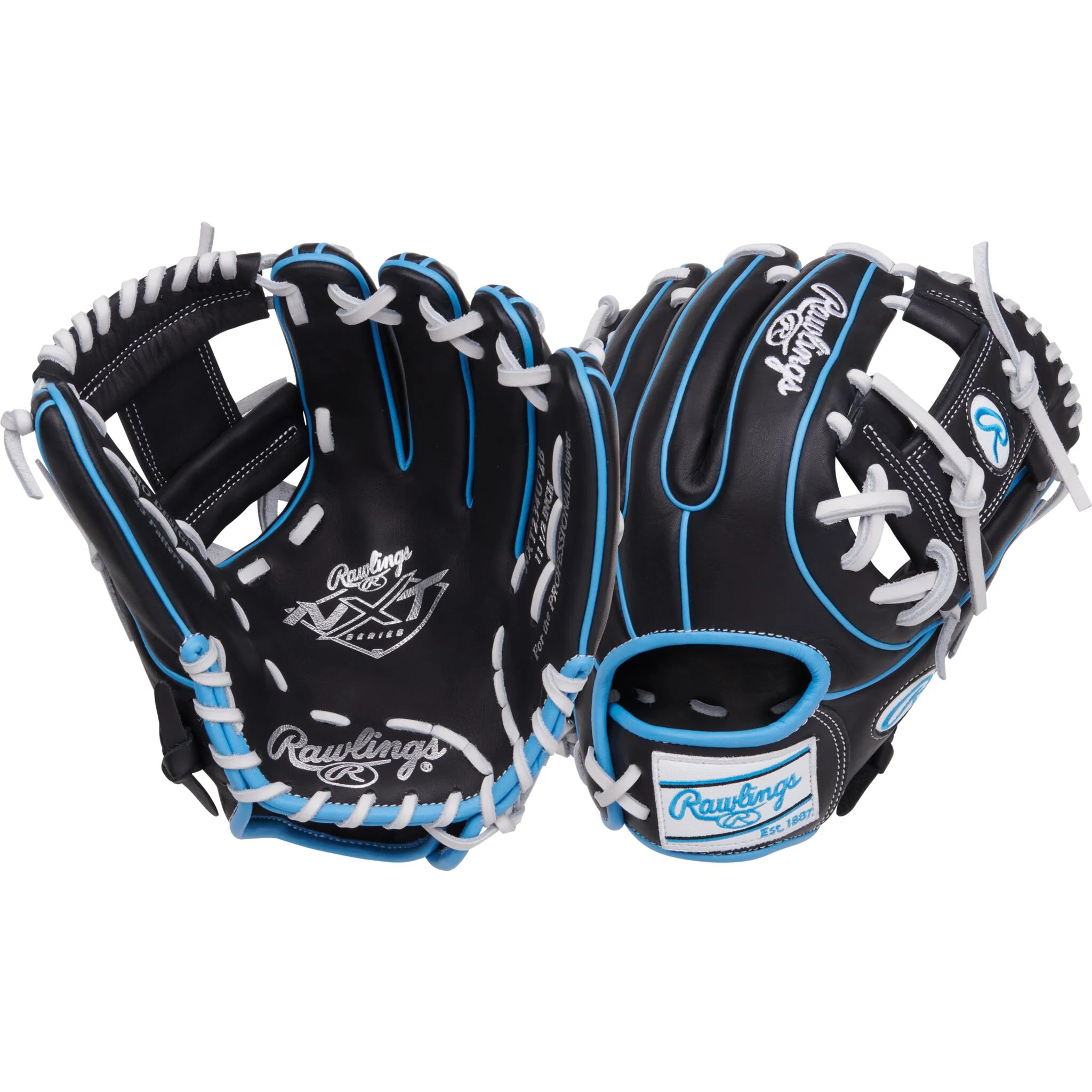 Rawlings NXT Series 11.5" Baseball Glove - Black/Columbia Blue - Image 3
