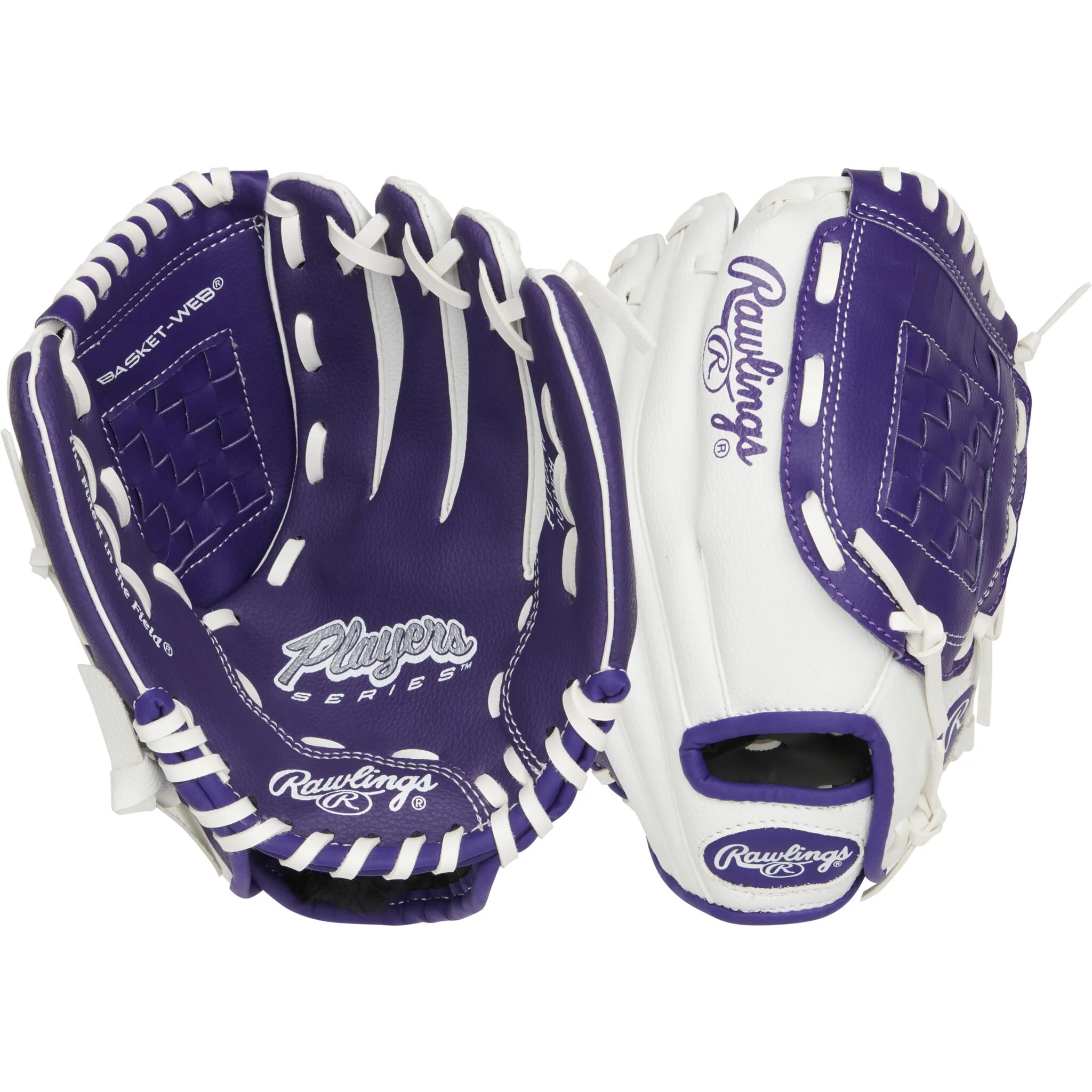 Rawlings Player Series 10" Youth Baseball Glove - Purple/White - Image 3