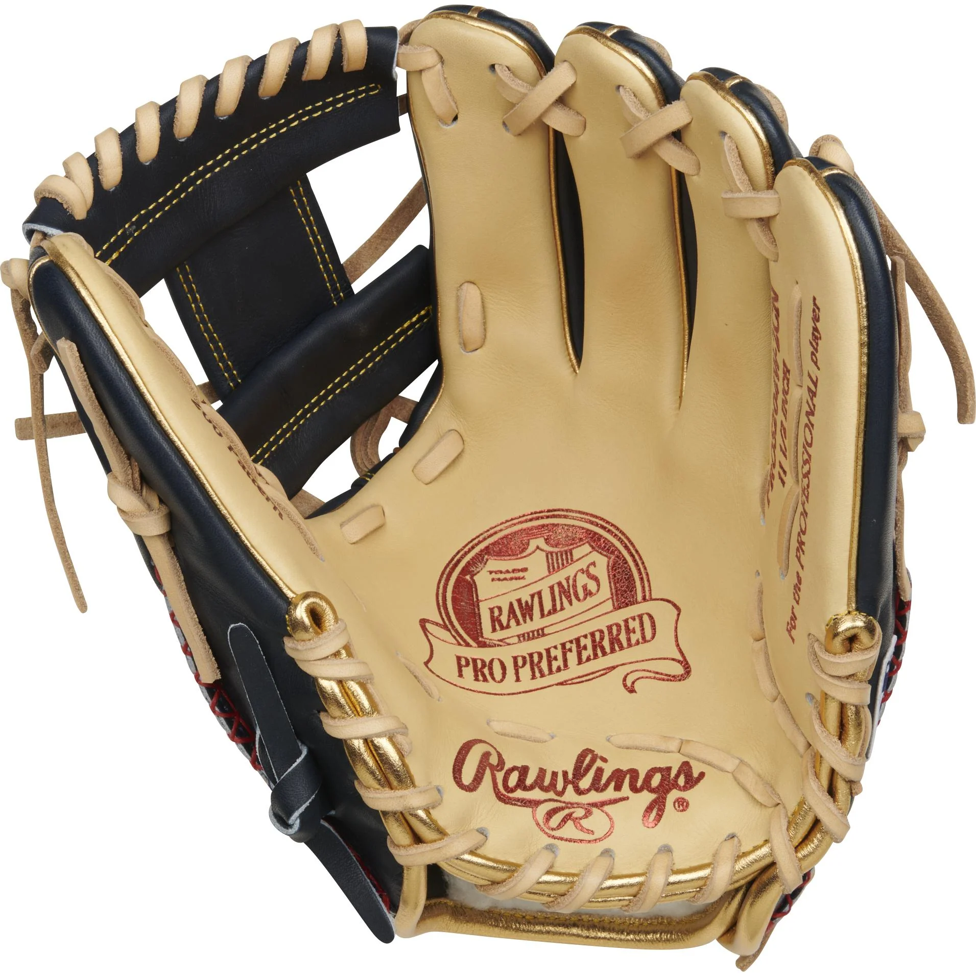 Rawlings Pro Preferred 11.5" Baseball Glove - Camel/Navy - Right Hand Throw - Image 2