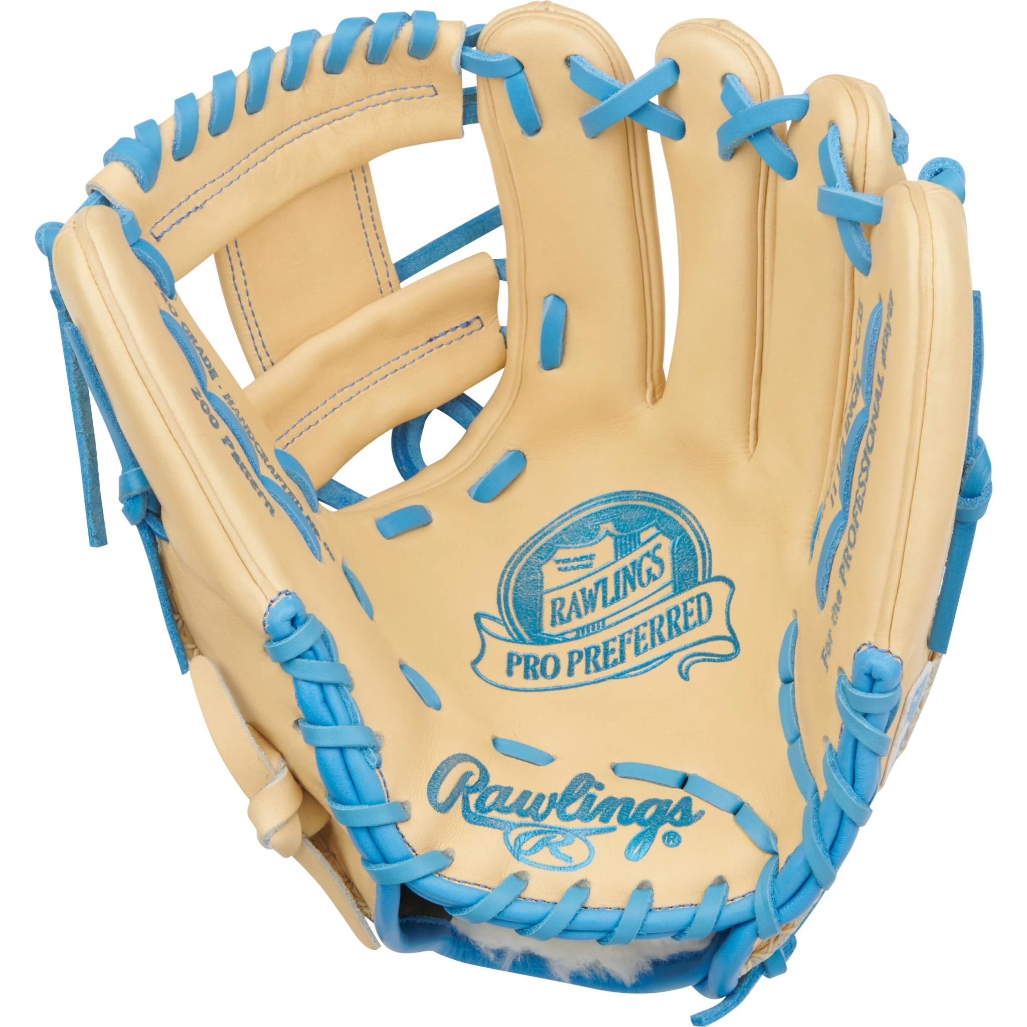 Rawlings Pro Preferred 11.5" Baseball Glove - Camel/Columbia Blue - Right Hand Throw - Image 2