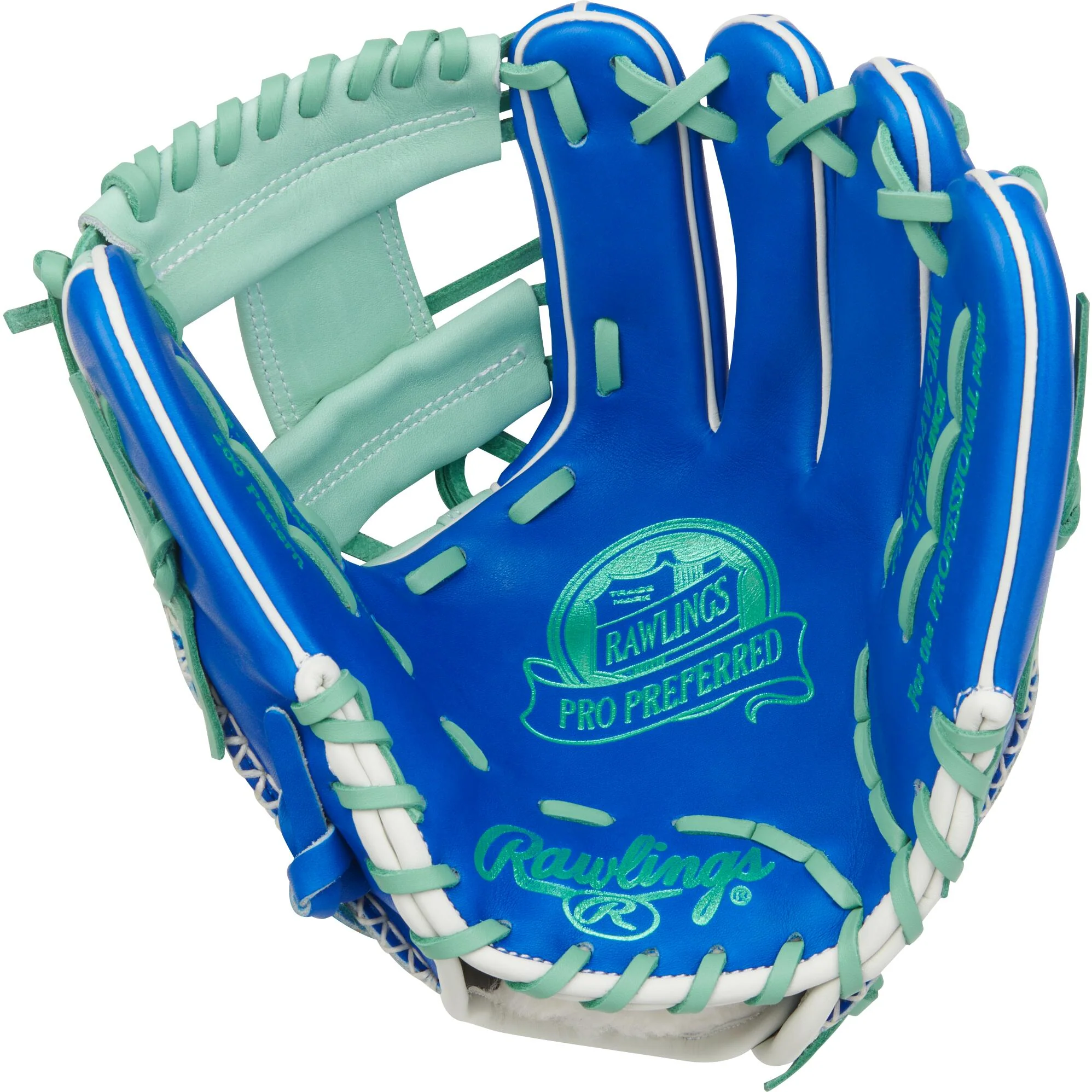 Rawlings Pro Preferred 11.5" Baseball Glove - Royal/Mint - Right Hand Throw - Image 2