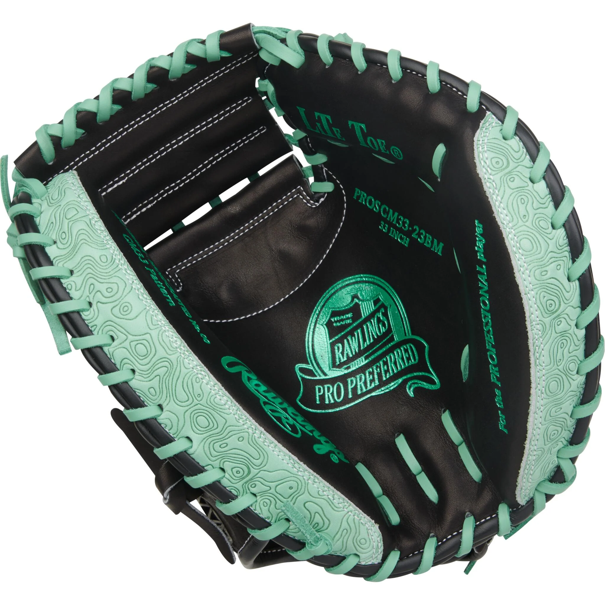 Rawlings Pro Preferred Series 33" Baseball Catchers Mitt - Black/Mint - Right Hand Throw - Image 2