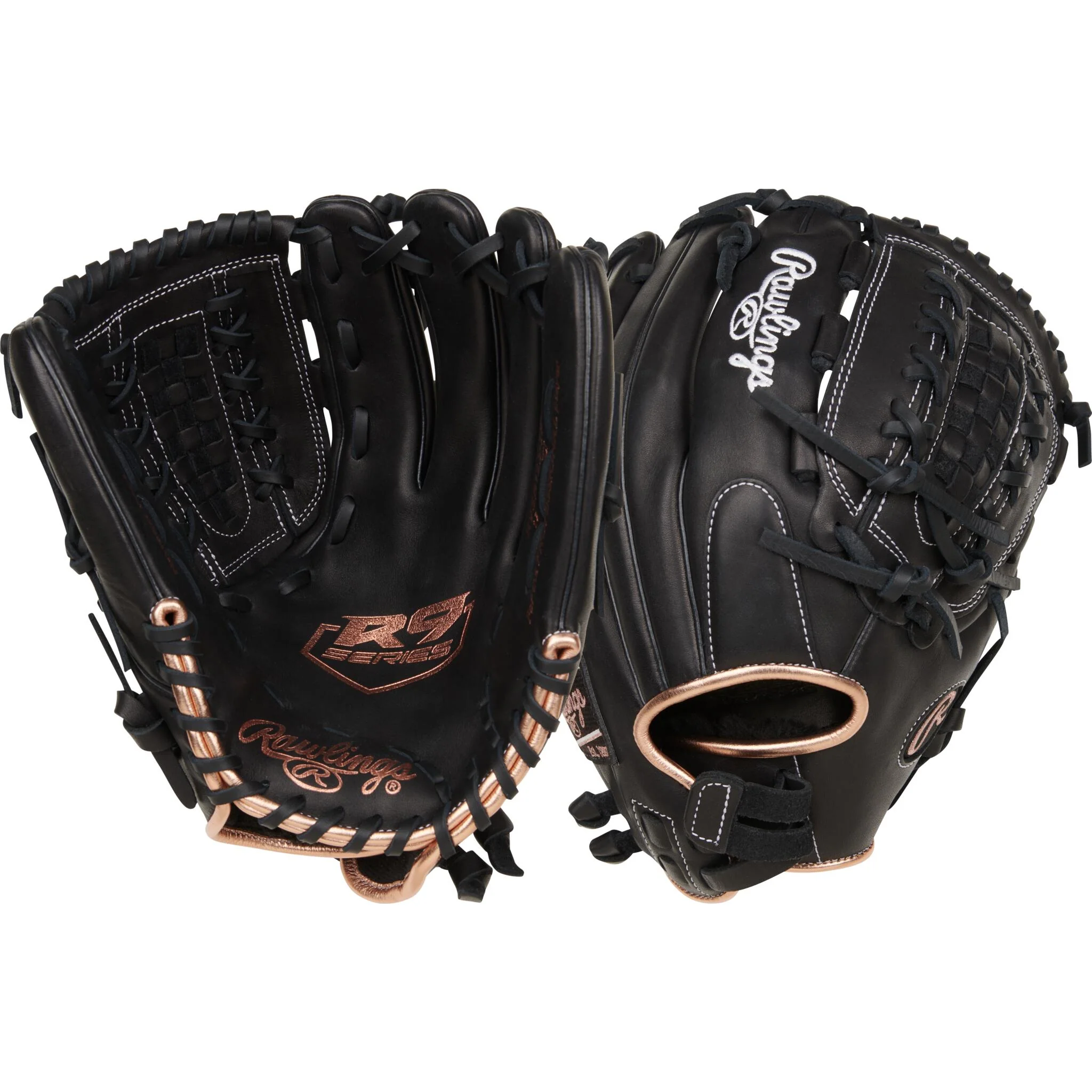 Rawlings R9 Series 12.5" Youth Fastpitch Softball Glove - Black - Image 3