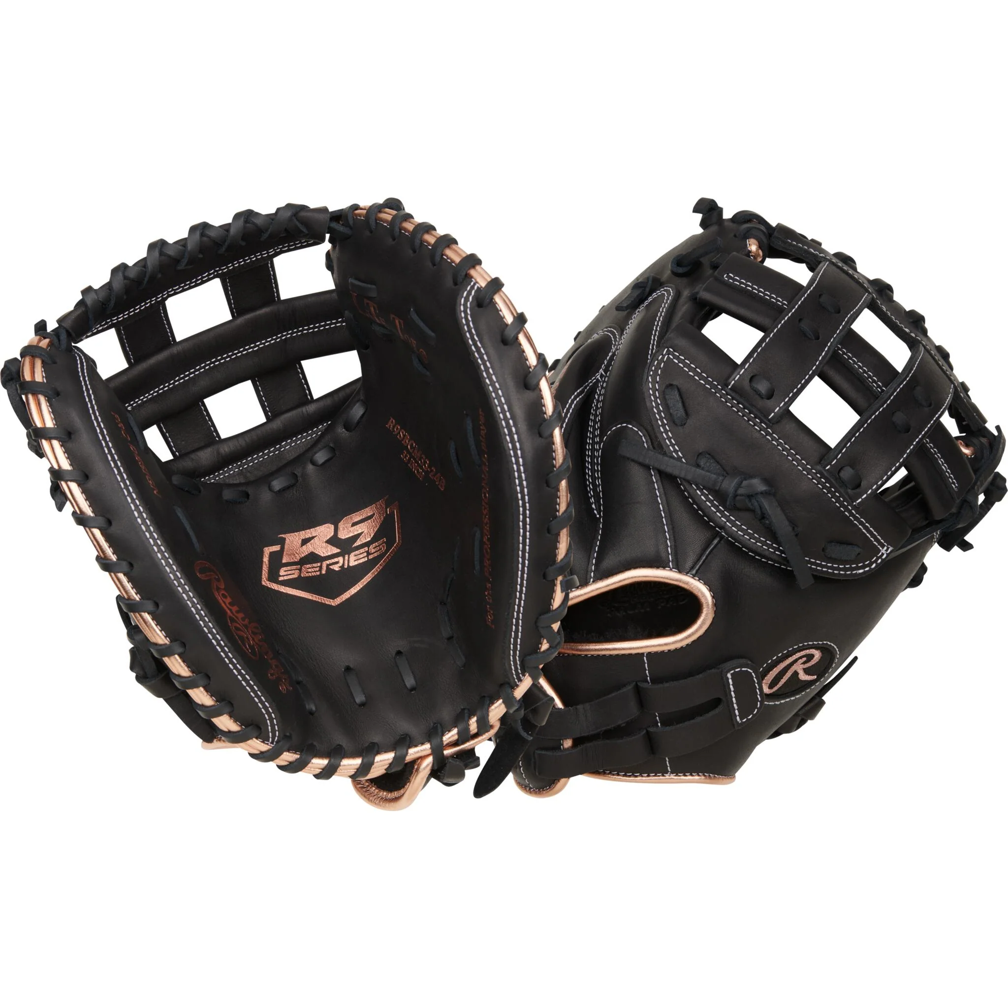 Rawlings R9 Series 33" Fastpitch Catchers Mitt - Black - Right Hand Throw - Image 3