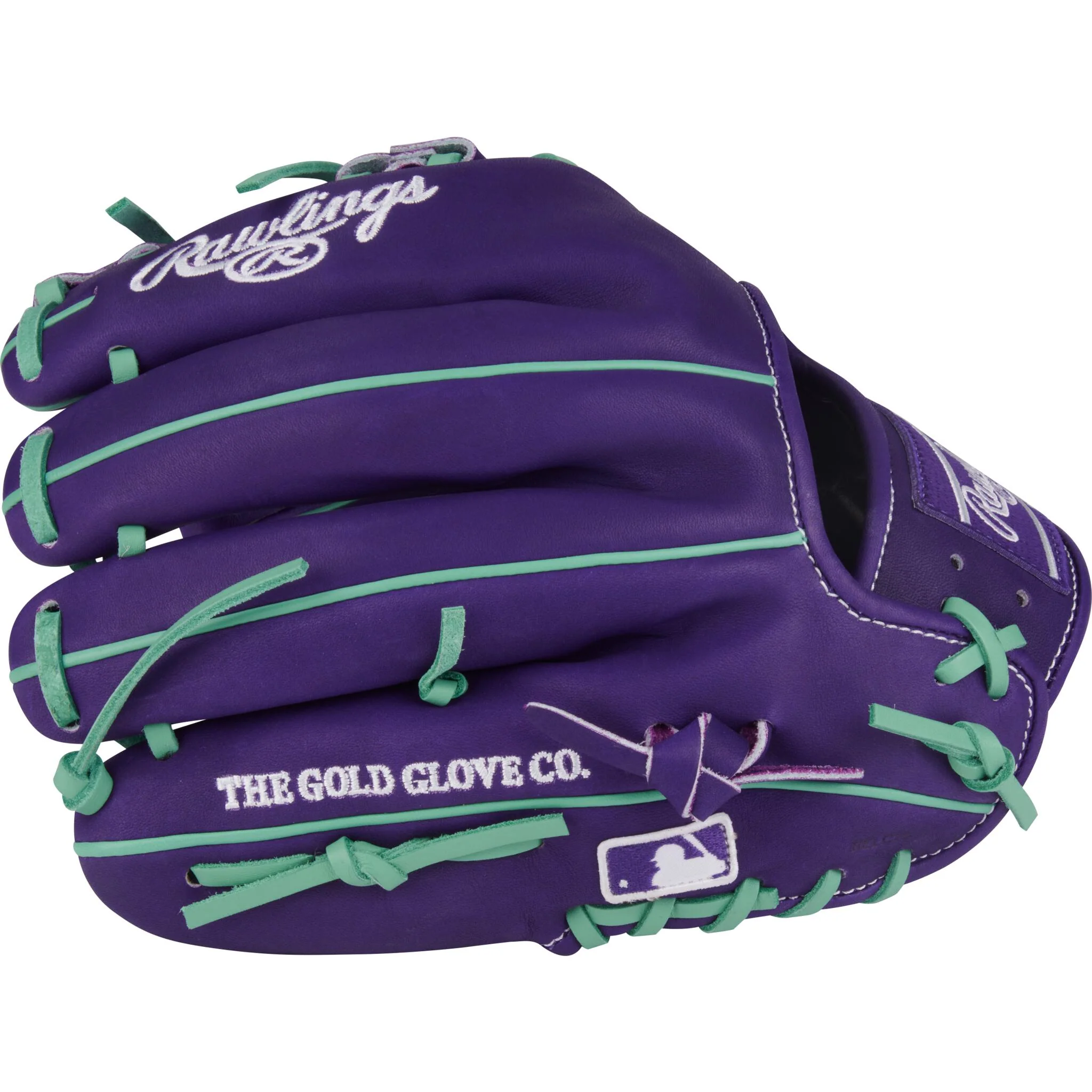 Rawlings Heart of the Hide Series 11.5" Baseball Glove - Purple/Mint - Right Hand Throw - Image 4