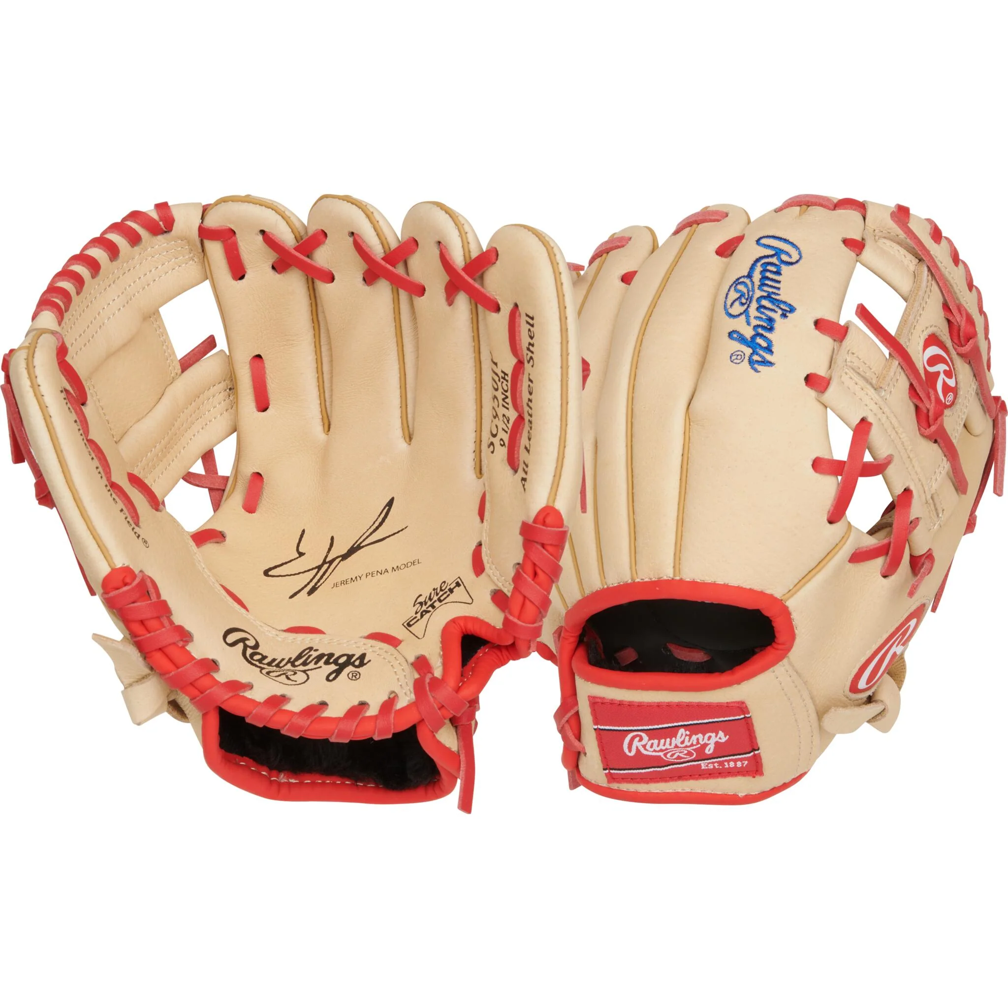 Rawlings Sure Catch 9.5" Youth Baseball Glove - Jeremy Pena - Right Hand Throw - Image 3