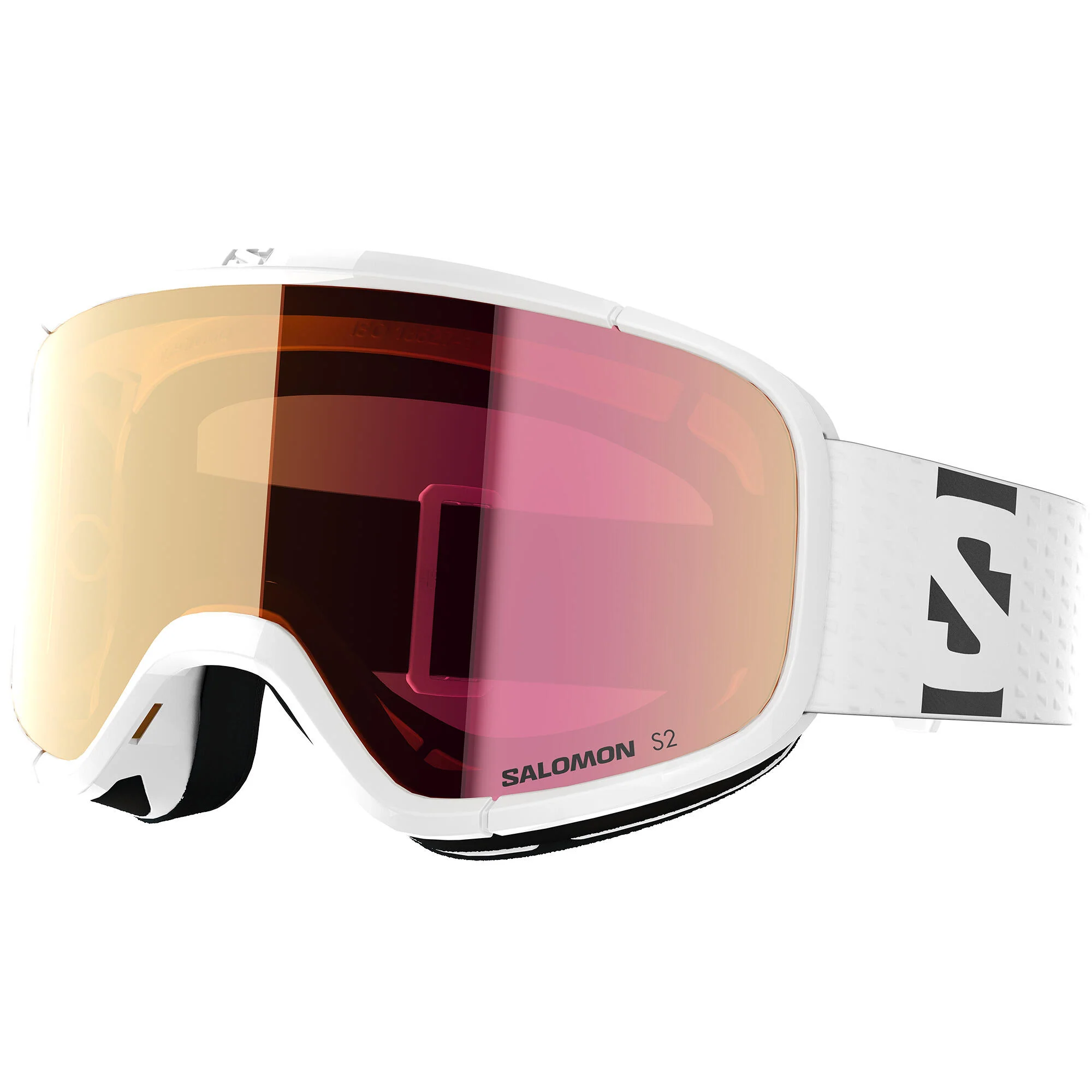 Salomon Lumi Junior Ski Goggles - White/Ruby