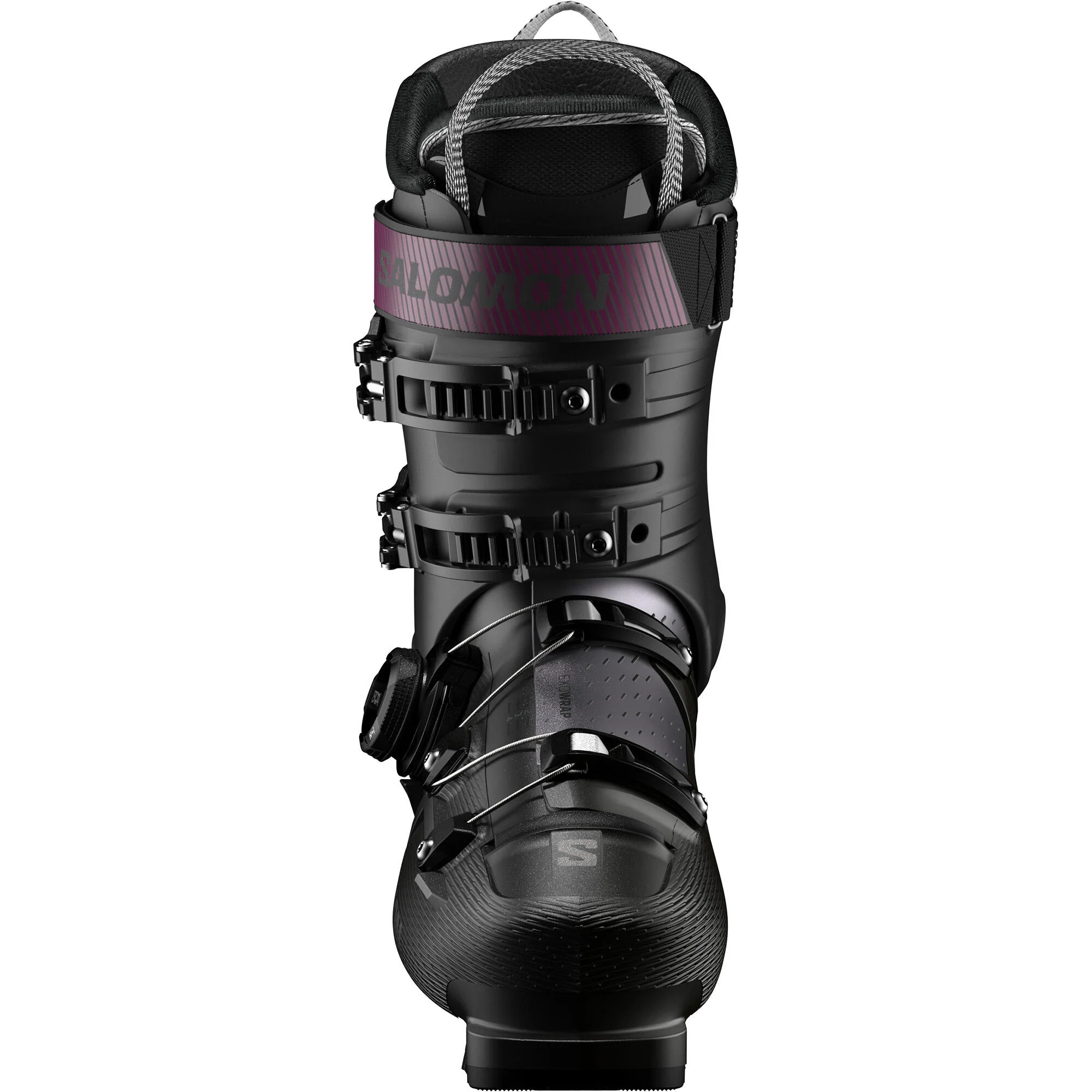 Salomon S/Pro Supra Boa 100 Men's Alpine Ski Boots - Black/Grey/Burgundy - Image 2