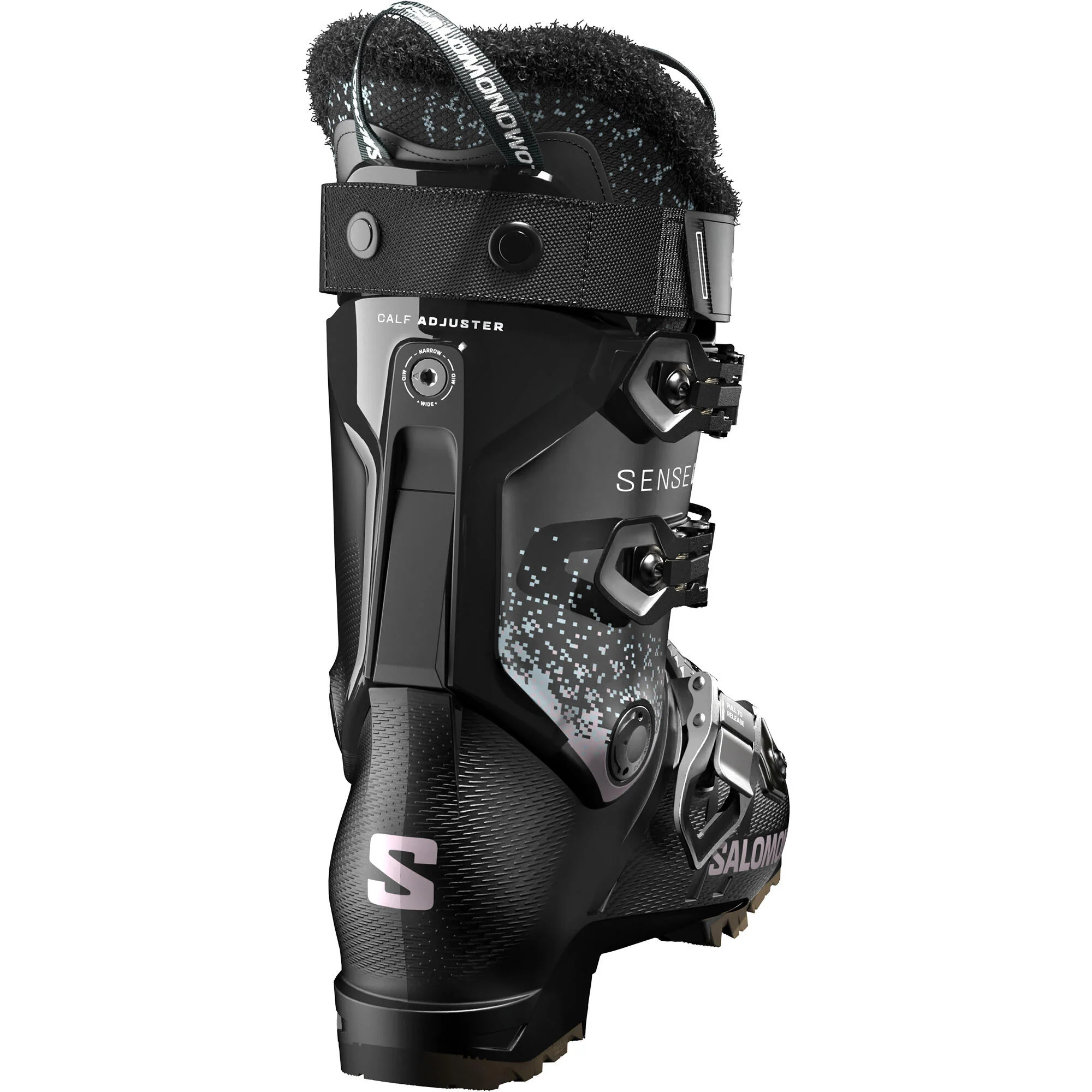 Salomon Sense 70 Women's Alpine Ski Boots - Black/Oil Green - Image 3