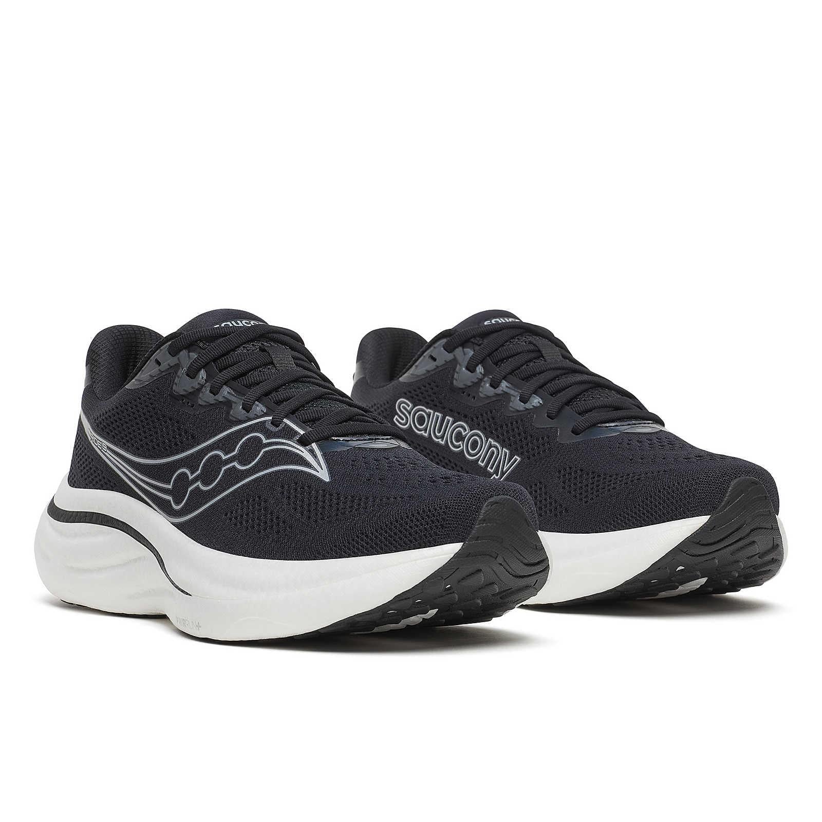 Saucony Ride 19 Men's Running Shoes - Black/Silver - Image 2
