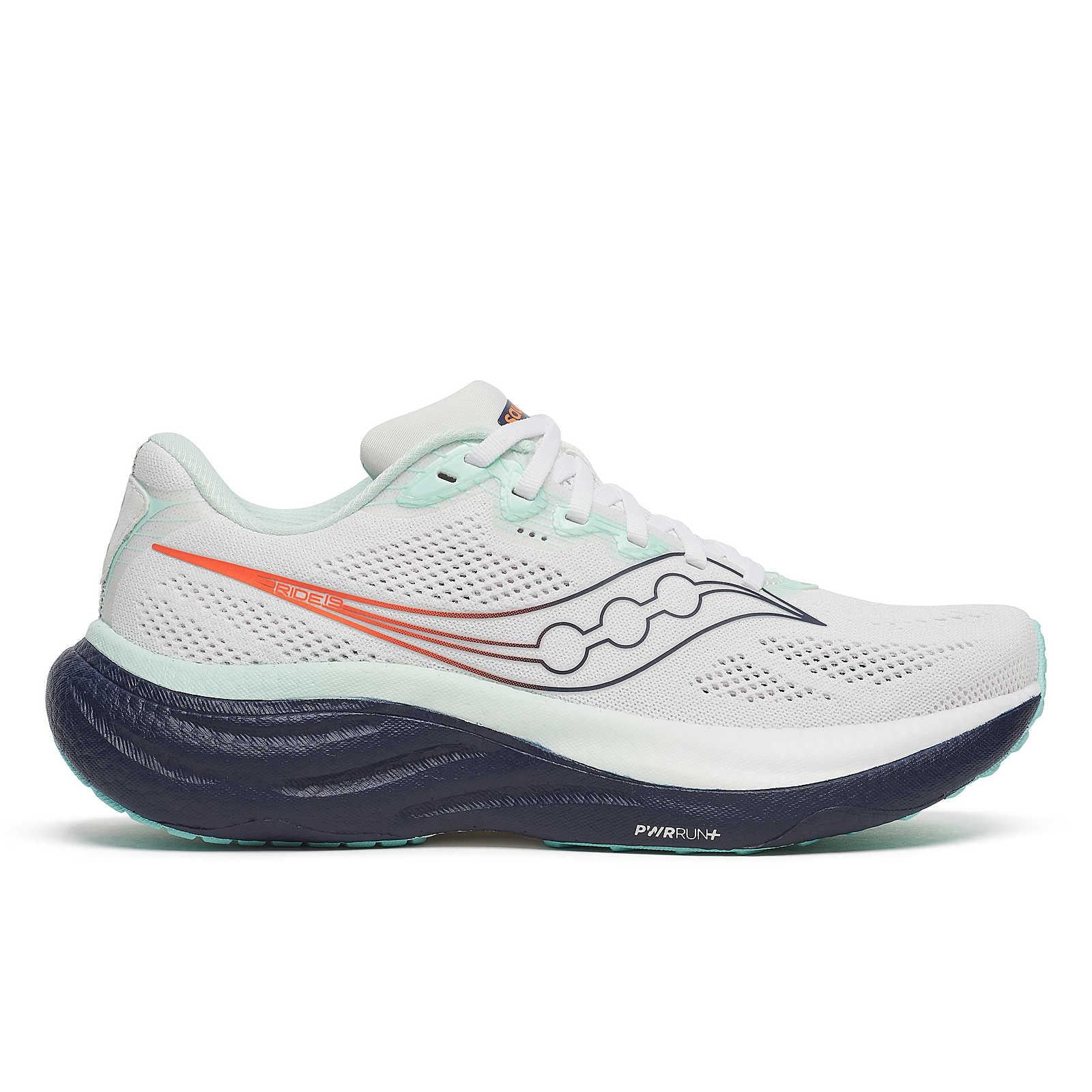 Saucony Ride 19 Women's Running Shoes - White/Silk - Image 25