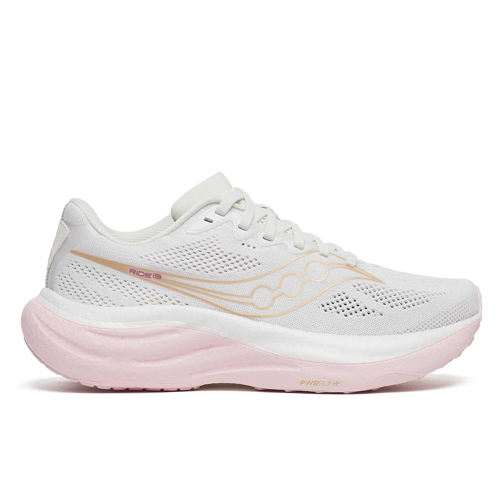 Saucony Ride 19 Women's Running Shoes - White/Silk - Image 31