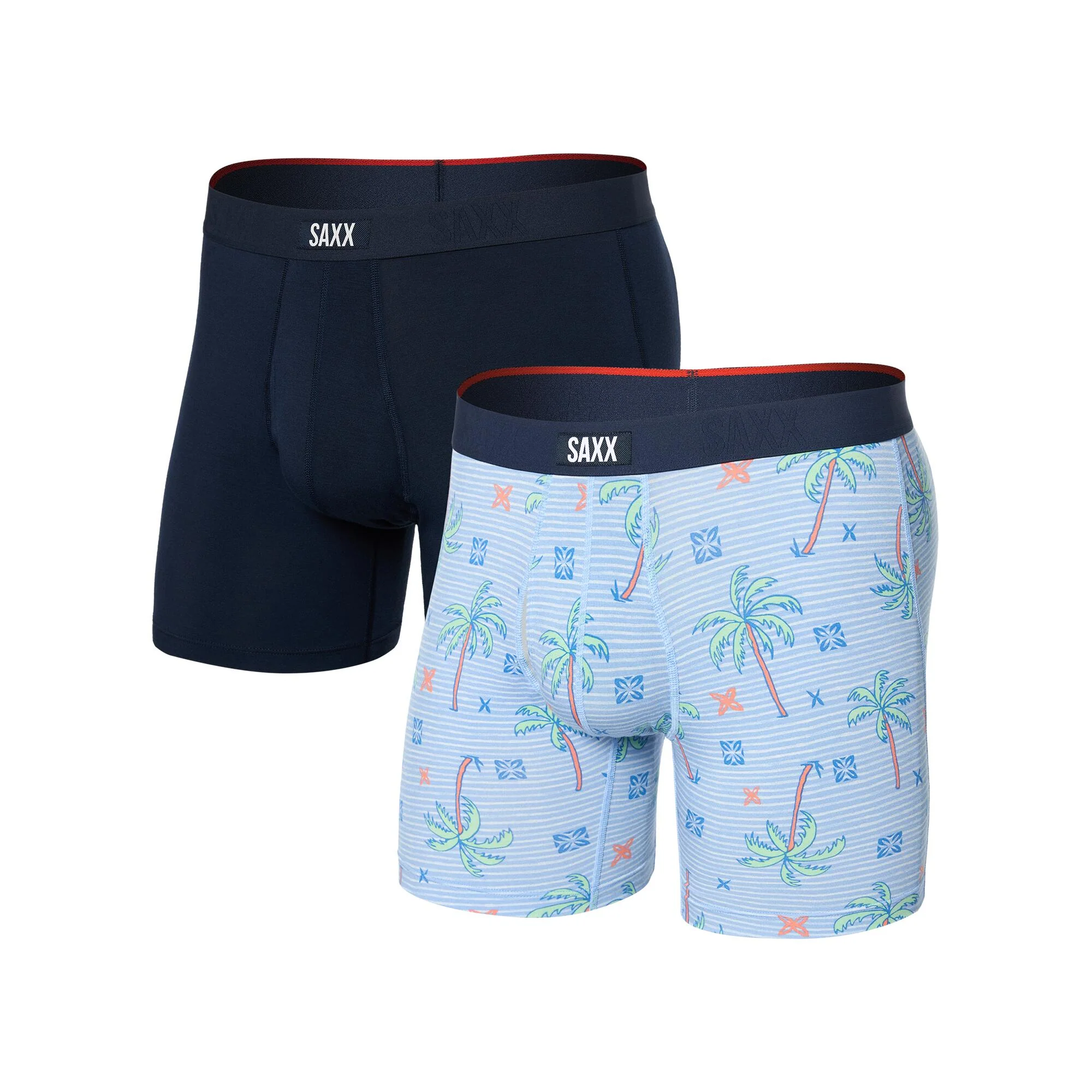 Saxx Vibe Xtra Super Soft Boxer Brief - 2-Pack - Palmtastic/Navy