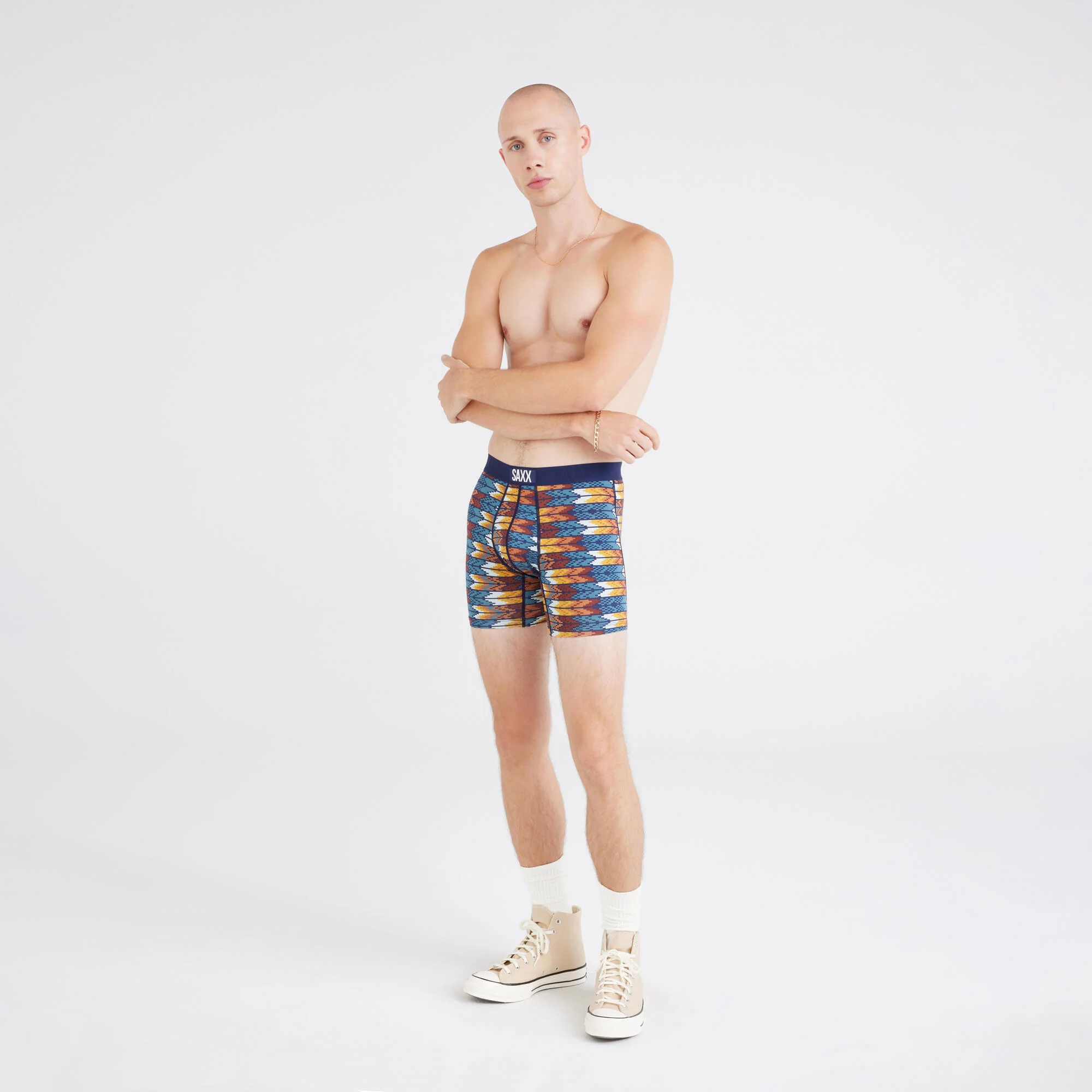 Saxx Vibe Xtra Super Soft Boxer Brief - Arrowhead/Storm Blue - Image 3