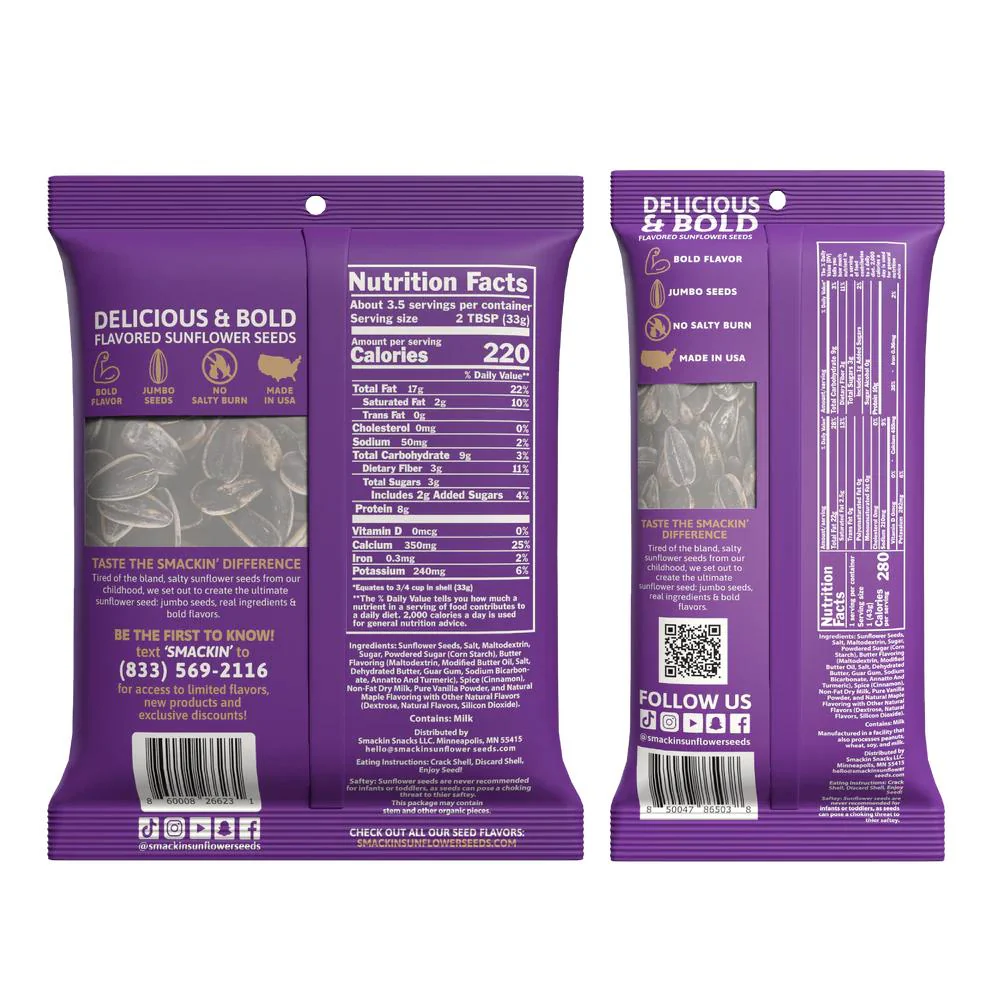 Smackin' Cinnamon Churro Sunflower Seeds - 4 oz - Image 3