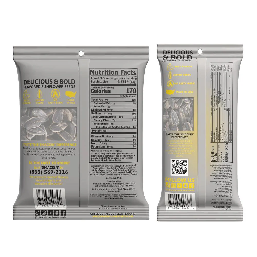 Smackin' Lemon Pepper Sunflower Seeds - 4 oz - Image 3