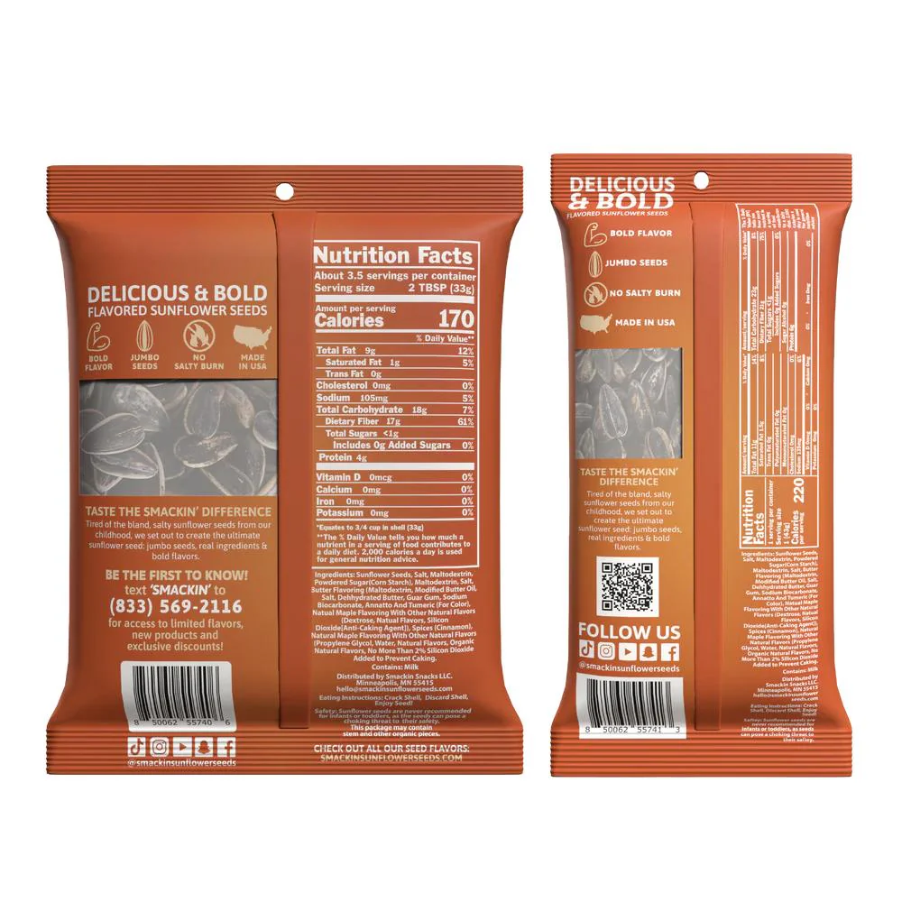 Smackin' Maple Brown Sugar Sunflower Seeds - 1.5 oz - Image 3