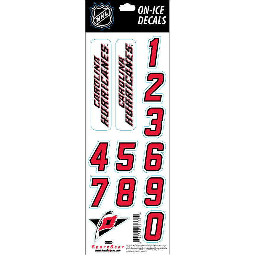 Sportstar NHL Helmet Decals - Carolina Hurricanes