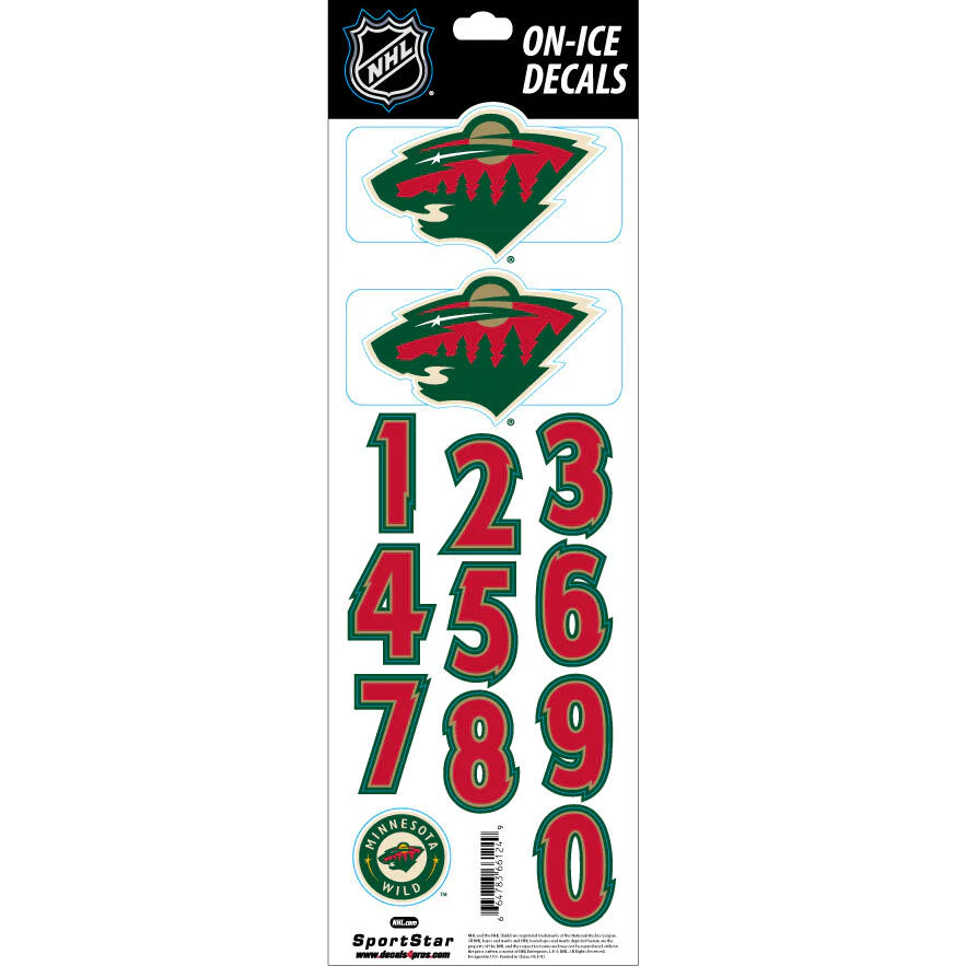 Sportstar NHL Helmet Decals - Minnesota Wild
