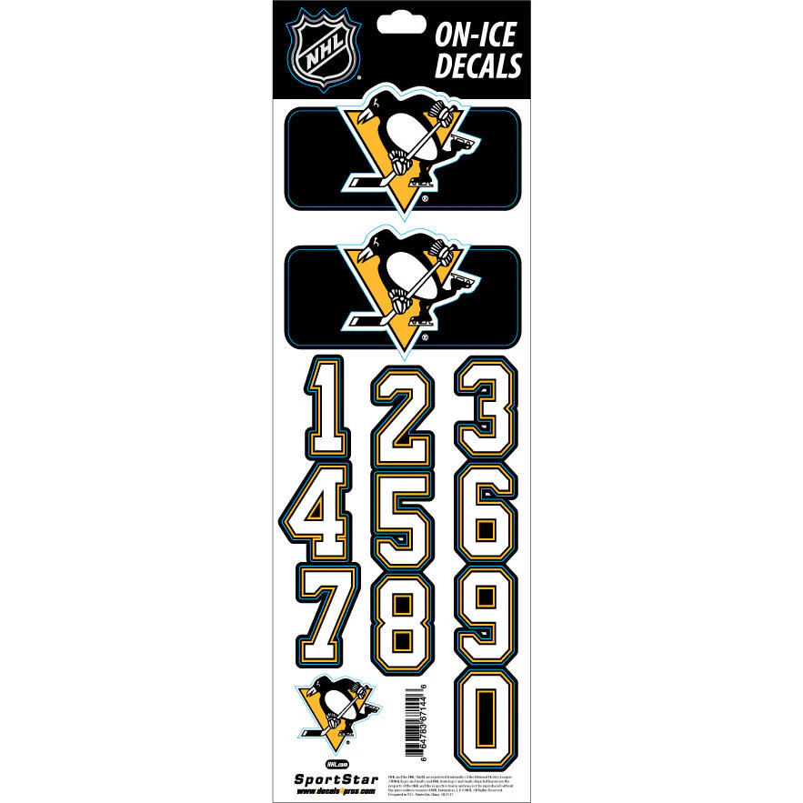 Sportstar NHL Helmet Decals - Pittsburgh Penguins - Image 2