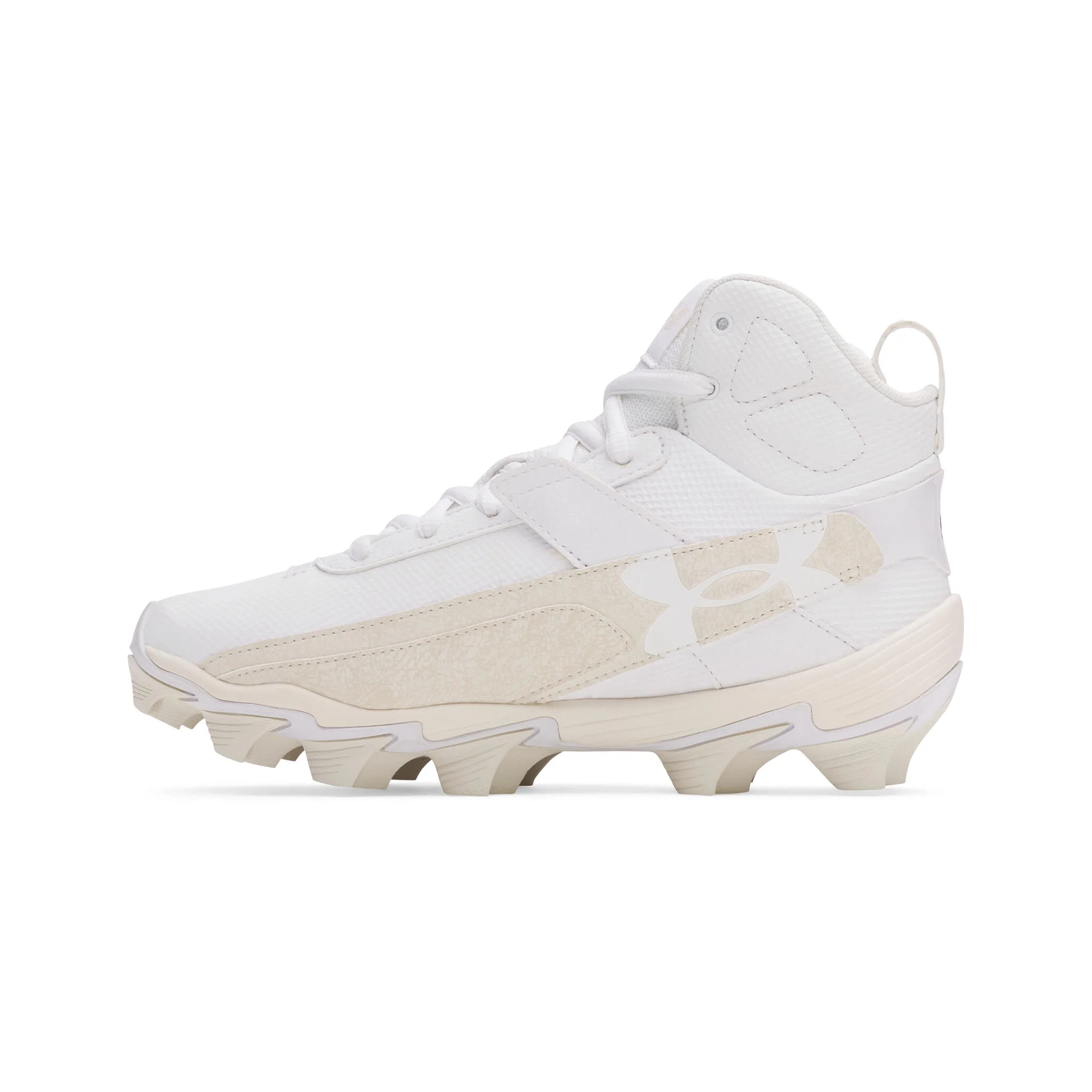 Under Armour Harper 10 RM Jr. Boys' Baseball Cleats - White/Stone/White - Image 2
