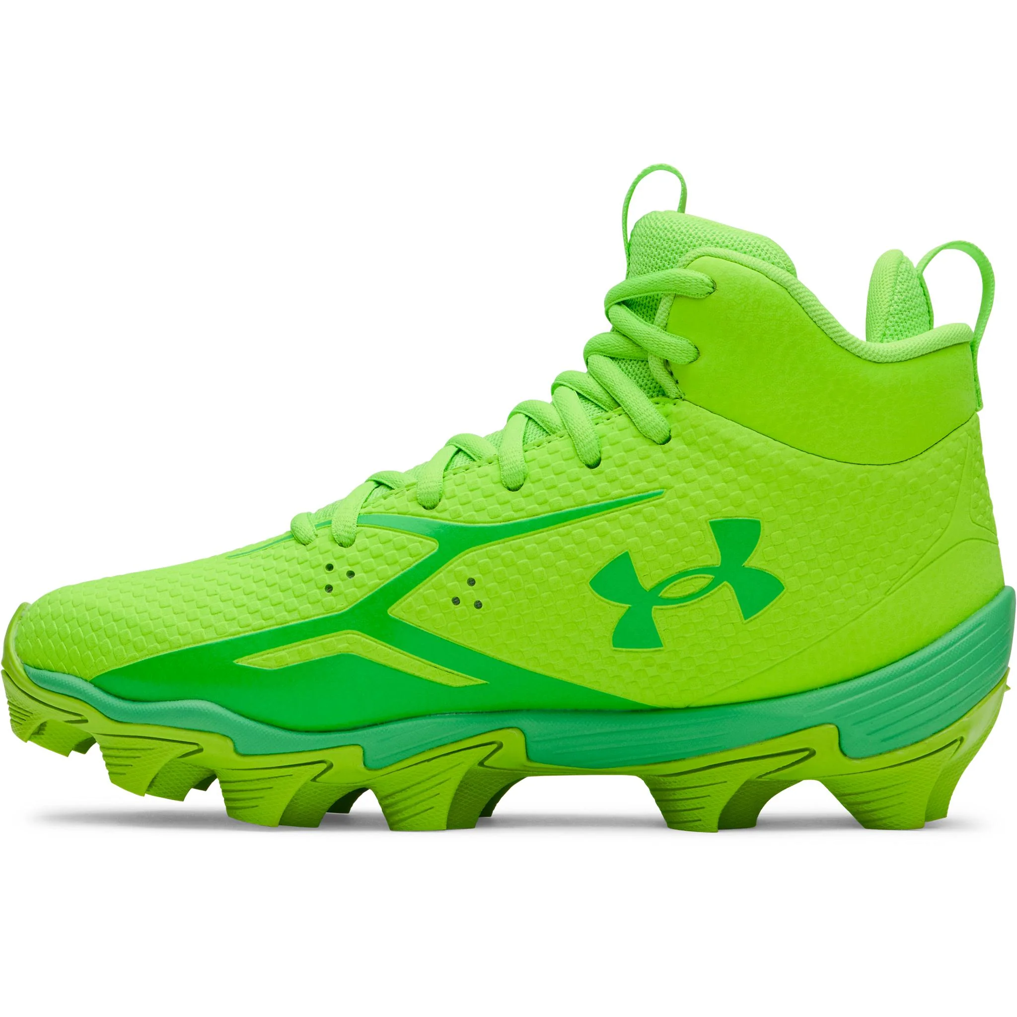 Under Armour Spotlight Hammer Jr. Football Cleats - Hyper Green - Image 2