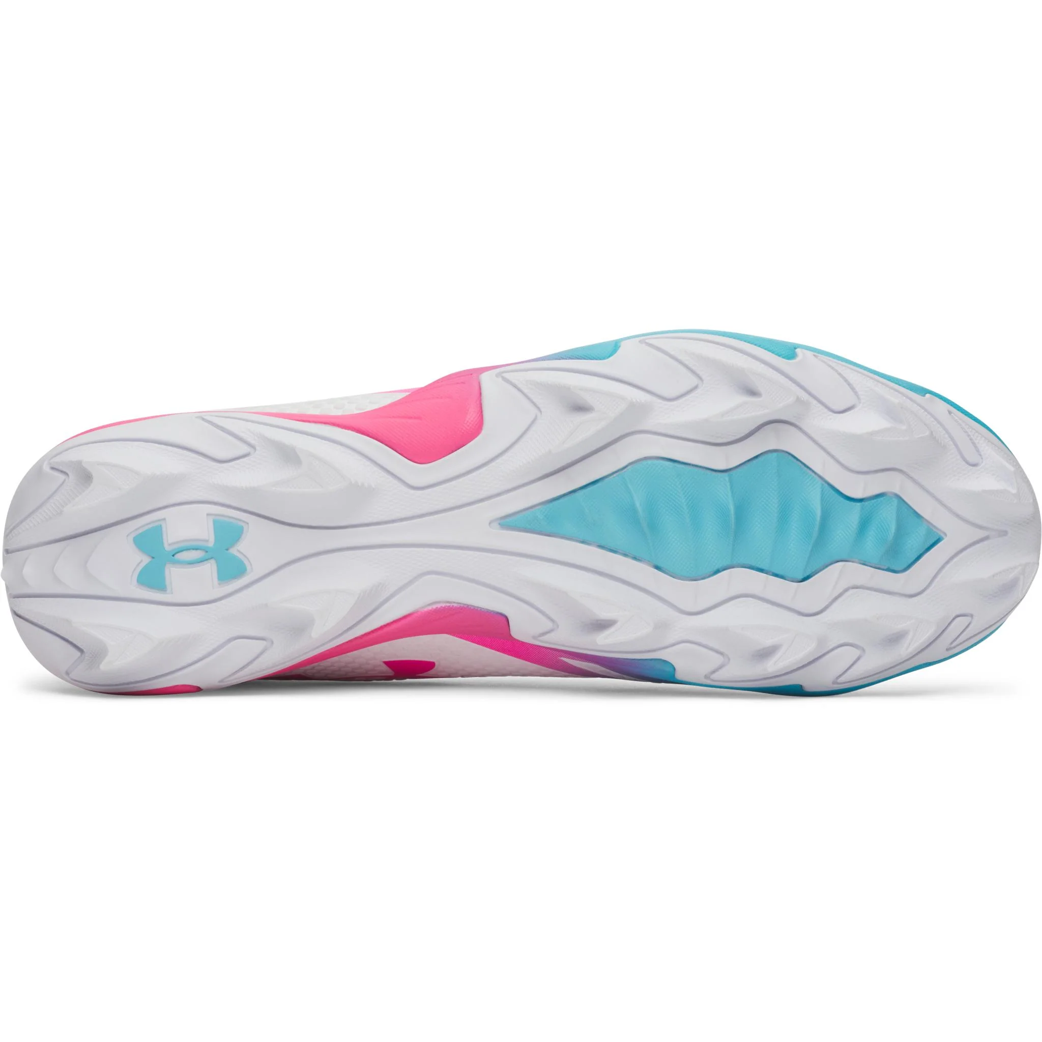 Under Armour Spotlight Hammer Men's Football Cleats - White/Blue/Pink - Image 5