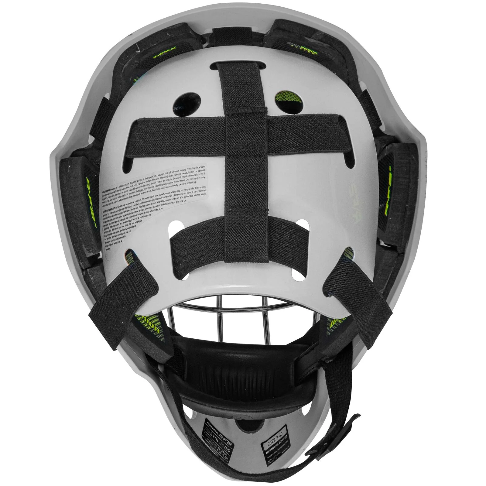Warrior R\F2 E Certified Square Bar Youth Goalie Mask (2023) - Image 4