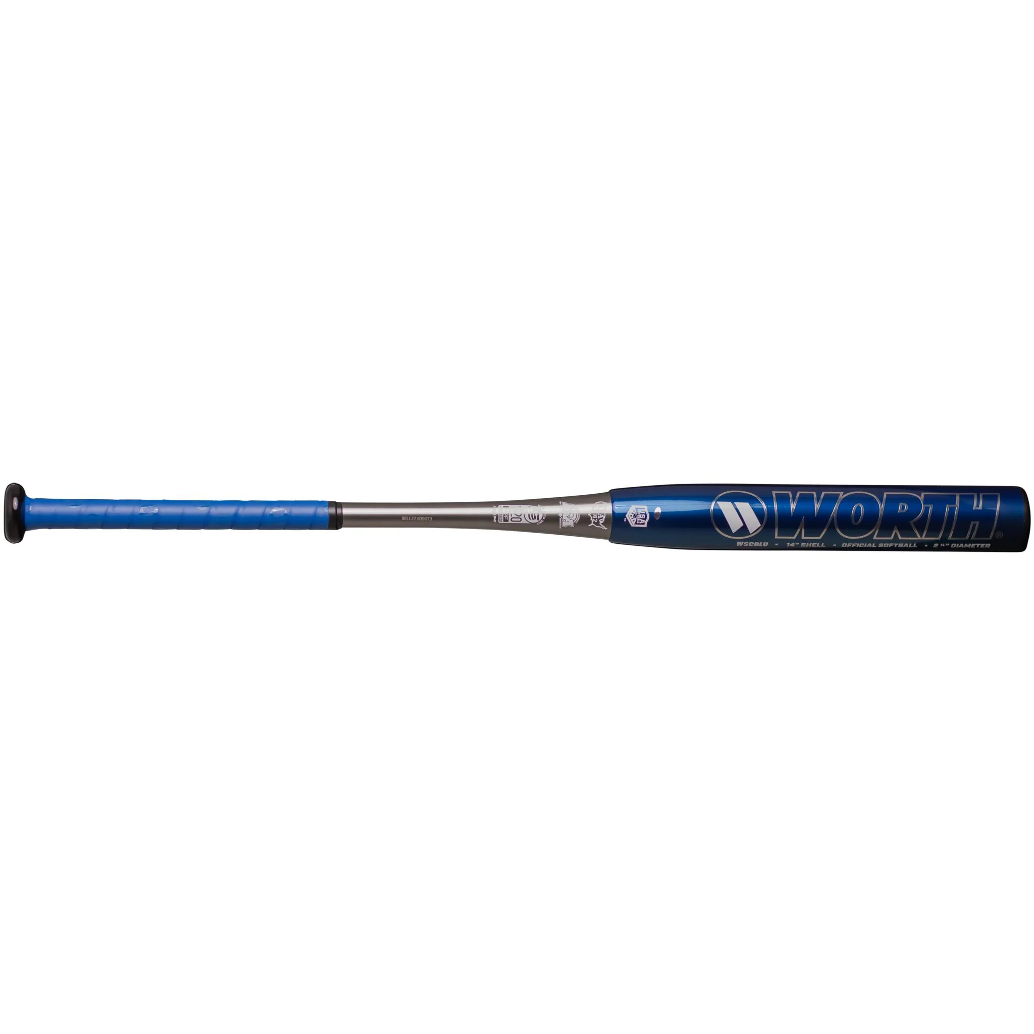Worth 2024 EST USSSA 14" Slowpitch Softball Bat - Alloy Blue - Image 2
