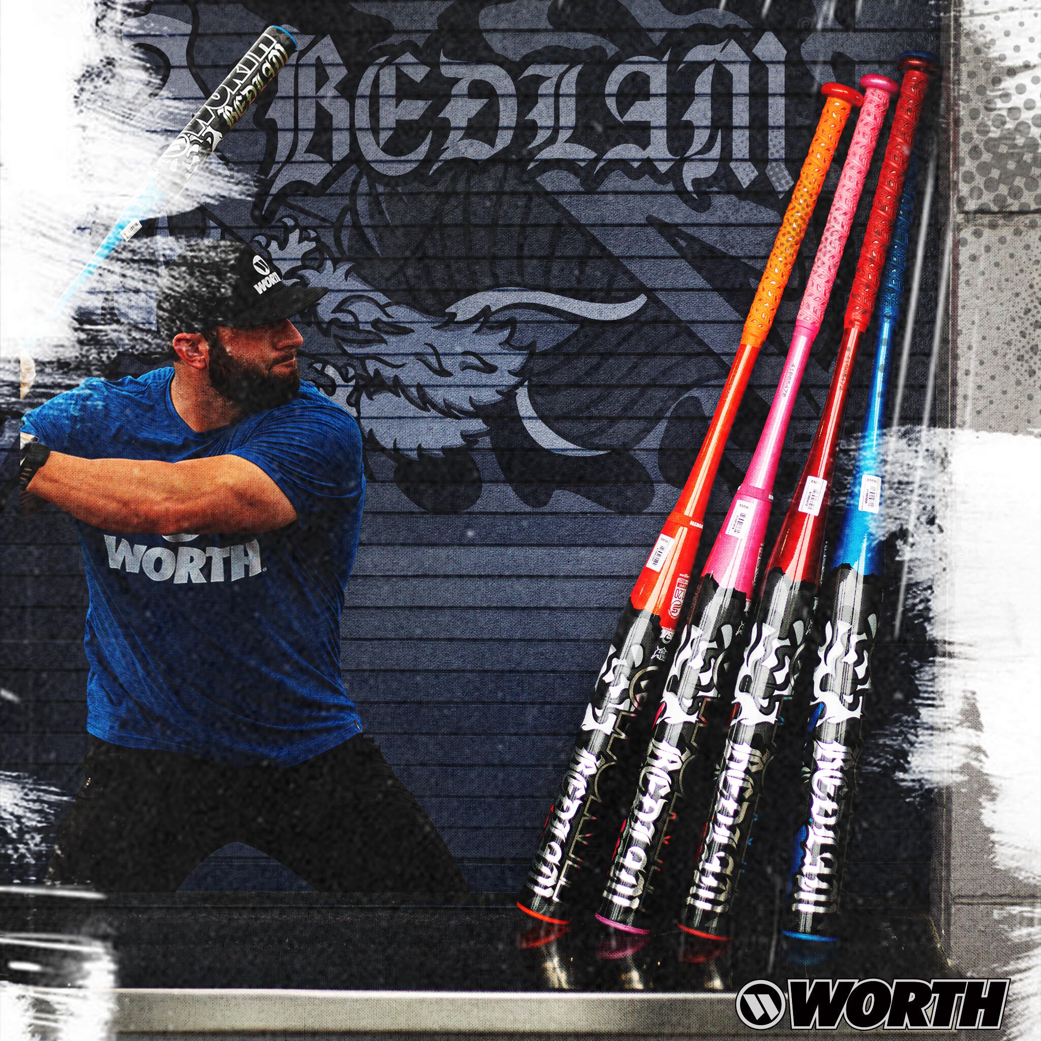 Worth Bedlam Phil Matte Signature USSSA 12.5" XL End-Load 2-Piece Slo-Pitch Bat (2025) - Image 3